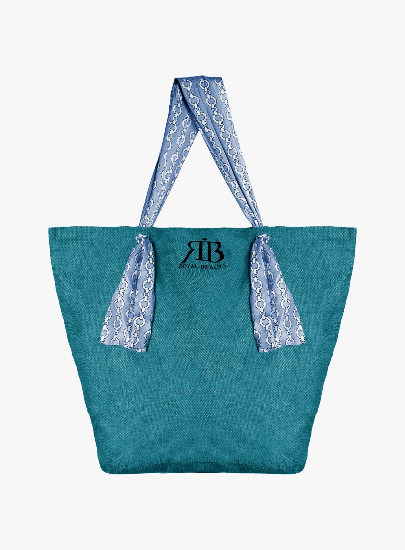 Borsa blu cristallino con manici in foulard ✭ Royal Beauty