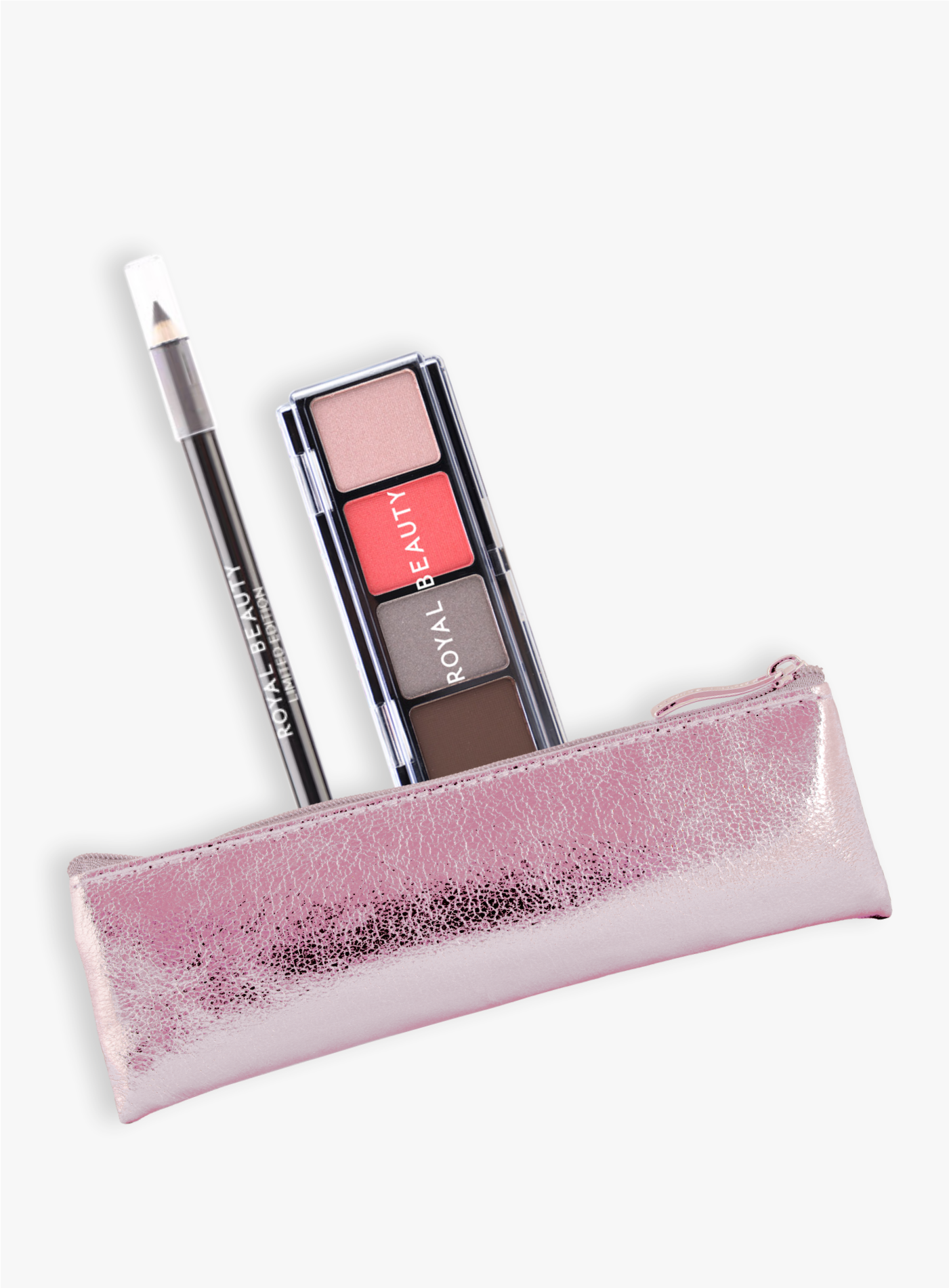 Mini-Kosmetiktasche mit Augenpalette und schwarzem Kajalstift -  | Royal Beauty