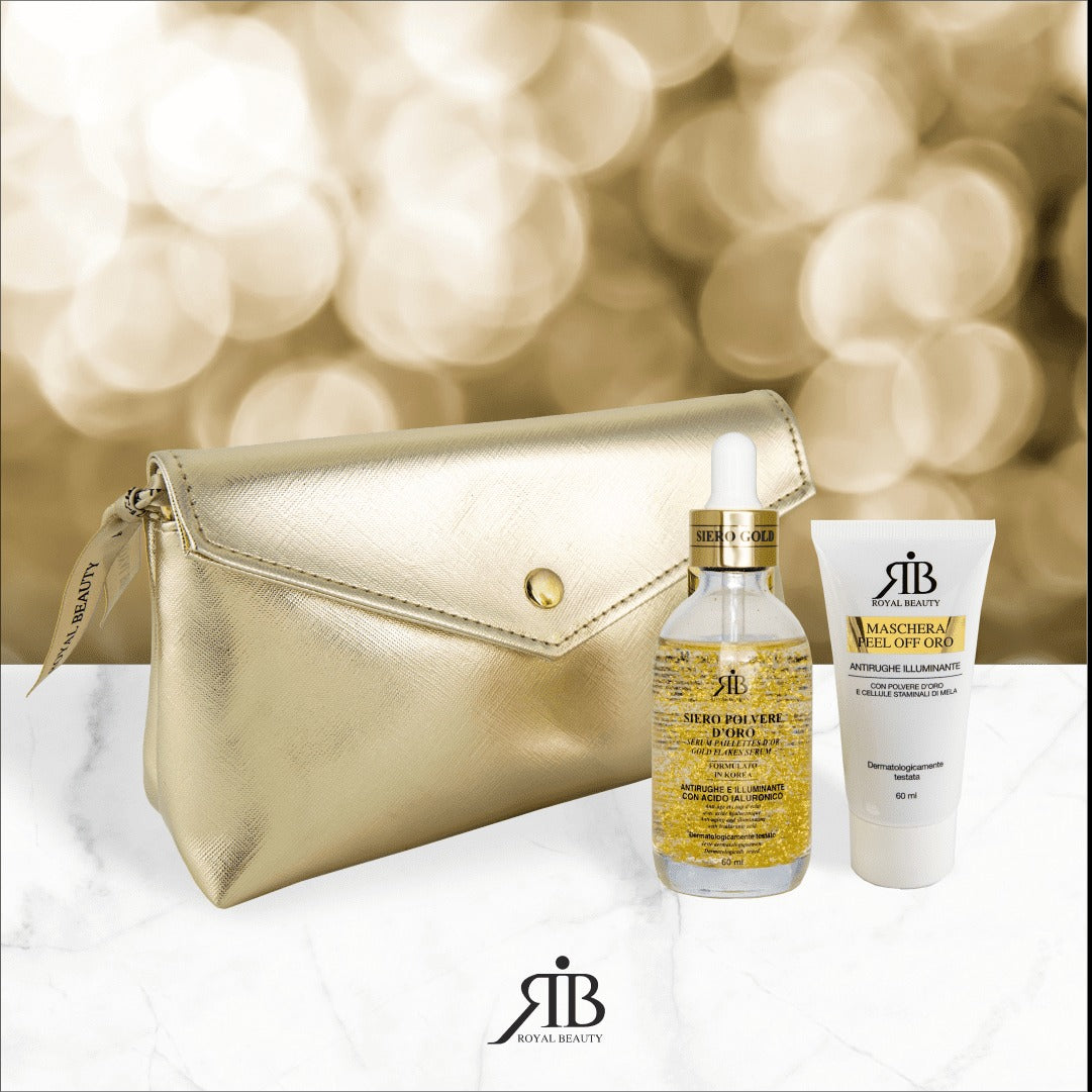 Pochette con siero polvere oro e peel-off | Royal Beauty