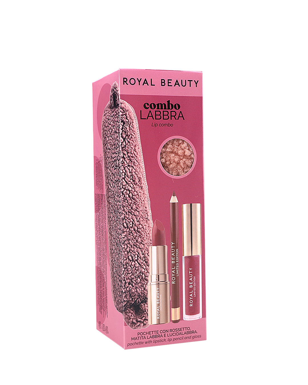 Pochette Furry Lip Combo | Rosa Nude | Royal Beauty