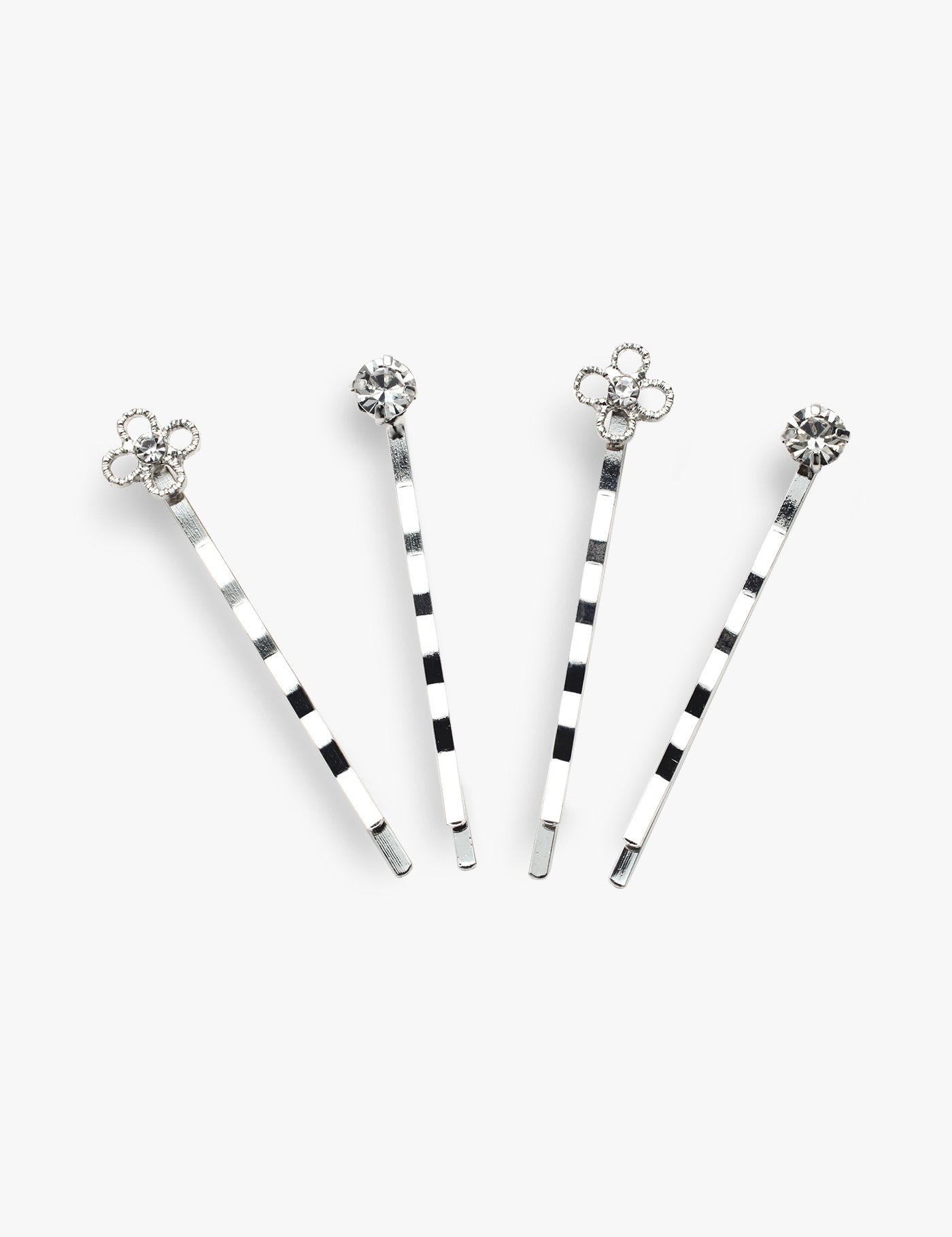 Set mit 4 Haarklemmen mit Blumen und Strass - All | ROYAL BEAUTY