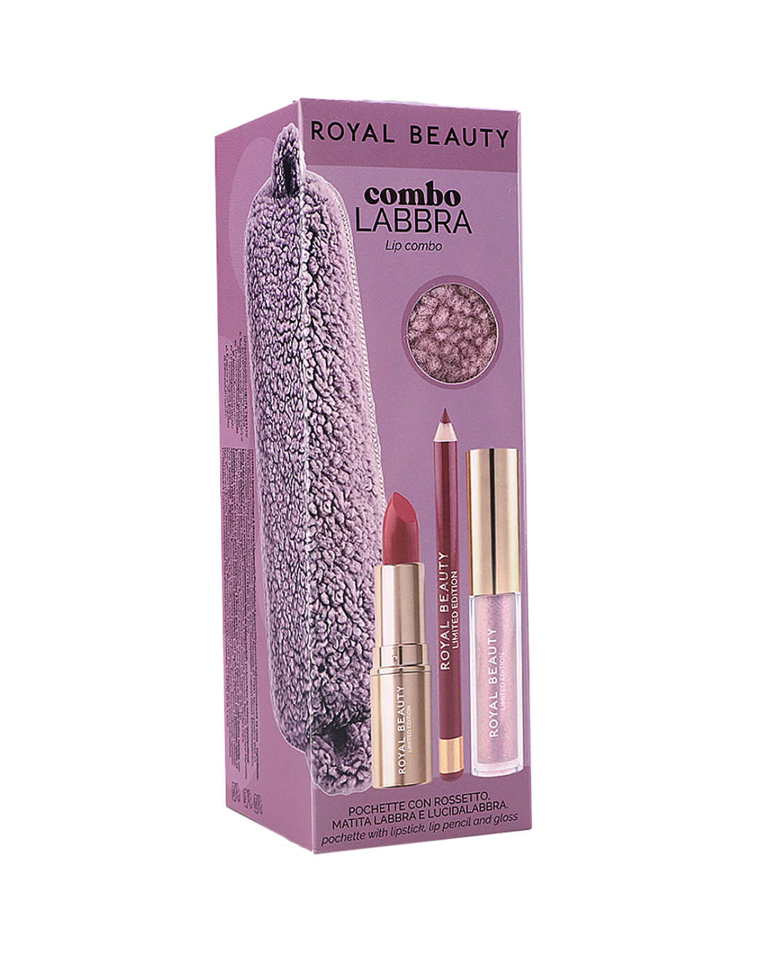 Pochette Furry Lip Combo | Rosa Lilla | Royal Beauty