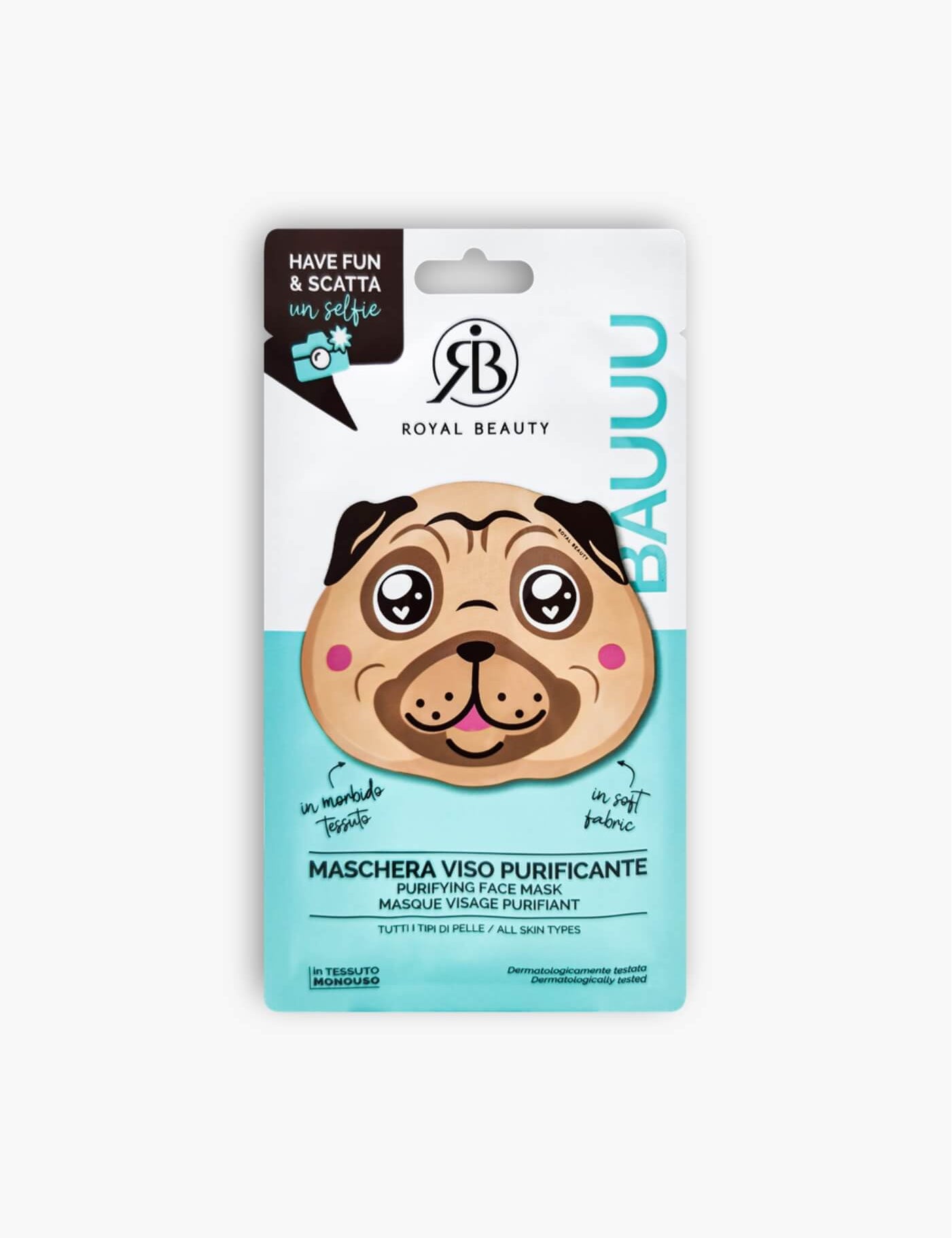 Maschera Viso Purificante in Tessuto - Cane - Maschere Viso e Patch | balsami labbra e lip gloss