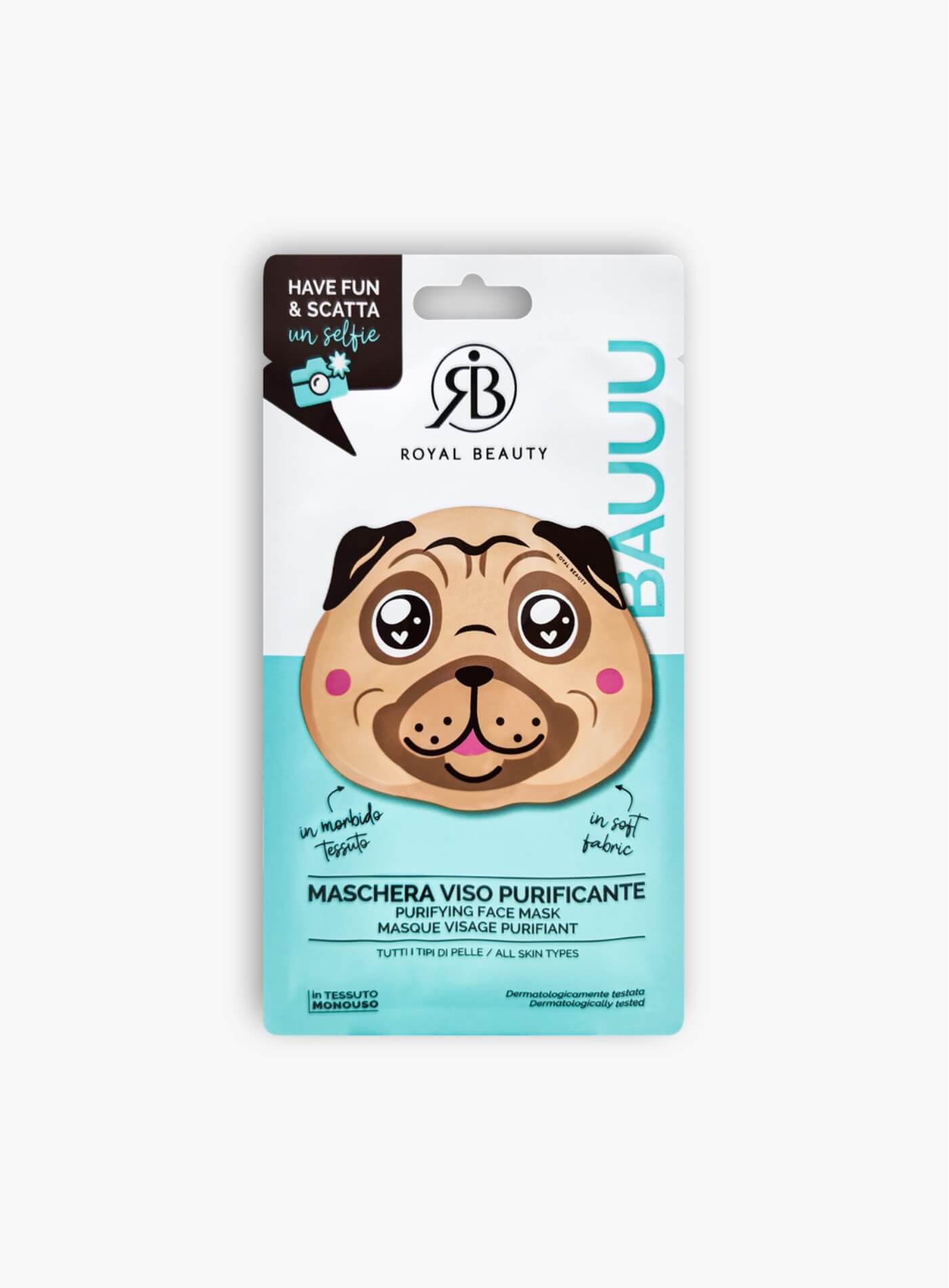 Maschera Viso Purificante in Tessuto - Cane -  | Royal Beauty