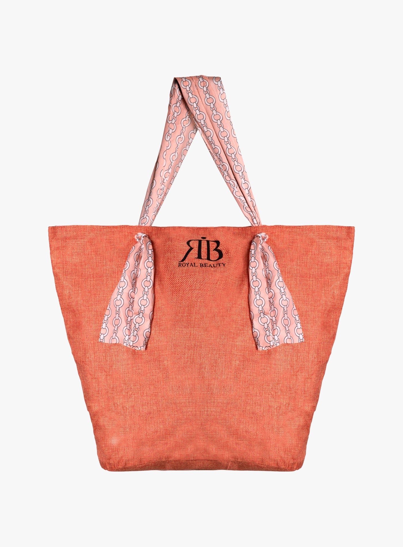 Borsa rosso corallo con manici in foulard -  | Royal Beauty