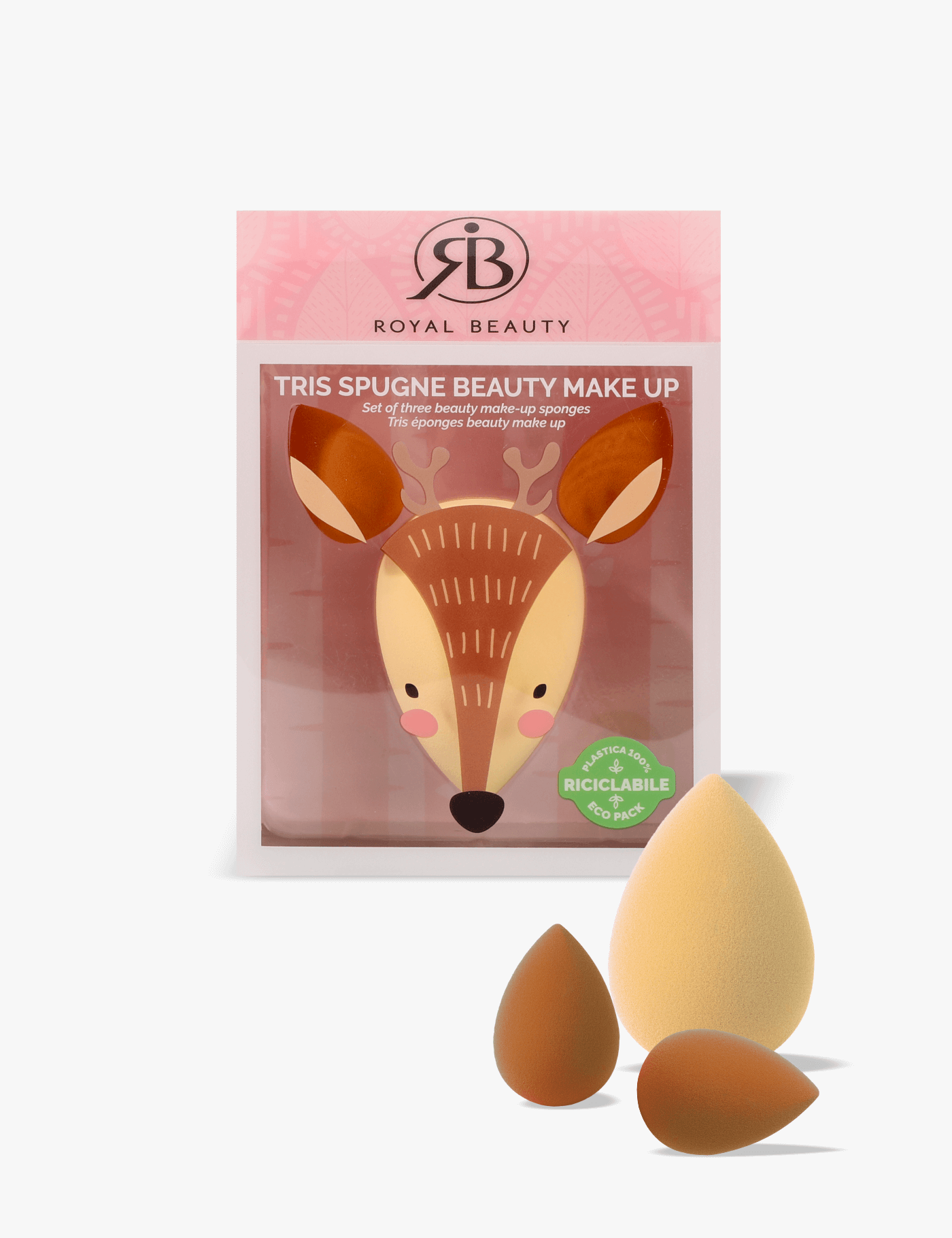 Beauty blender cerbiatto - set 3 pezzi - Pennelli e Accessori Make Up | Royal Beauty