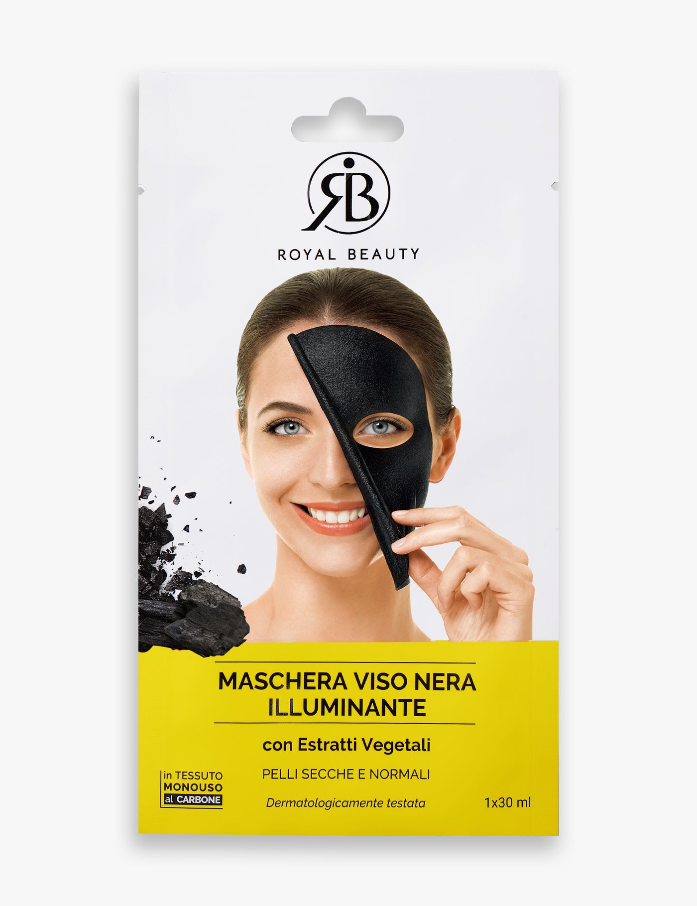 Aufhellende schwarze Gesichtsmaske für den einmaligen Gebrauch - Gesichtsmasken | ROYAL BEAUTY