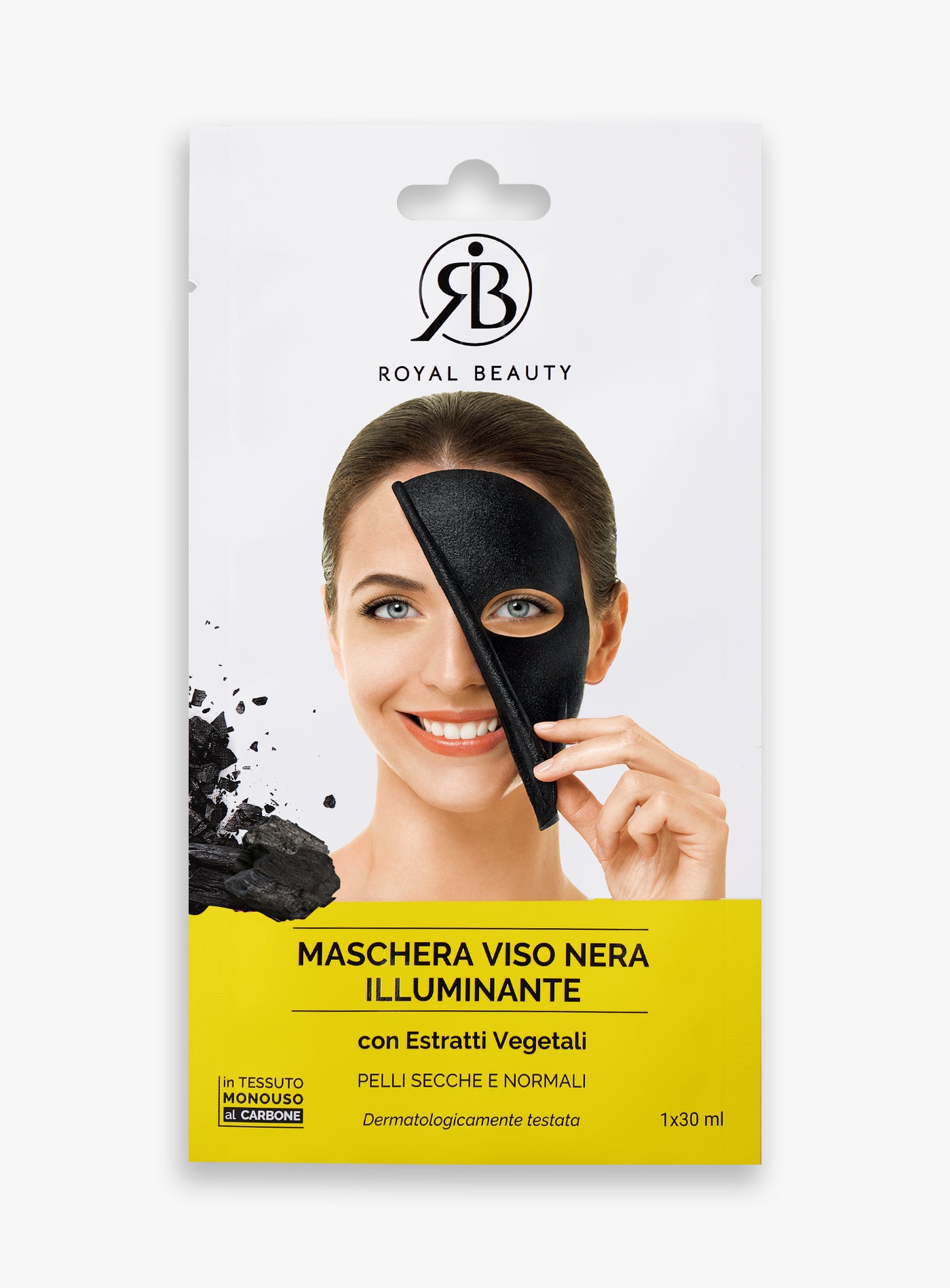 Aufhellende schwarze Gesichtsmaske für den einmaligen Gebrauch -  | Royal Beauty