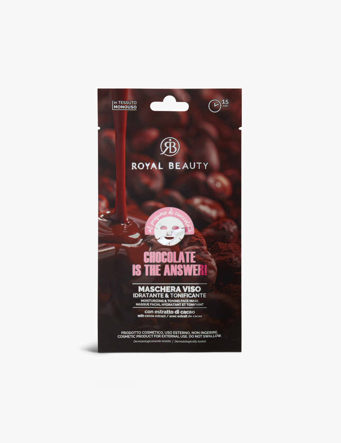 Maschera Viso Cacao Idratante & Tonificante | Face Mask Gourmand - Gesichtsmasken | ROYAL BEAUTY