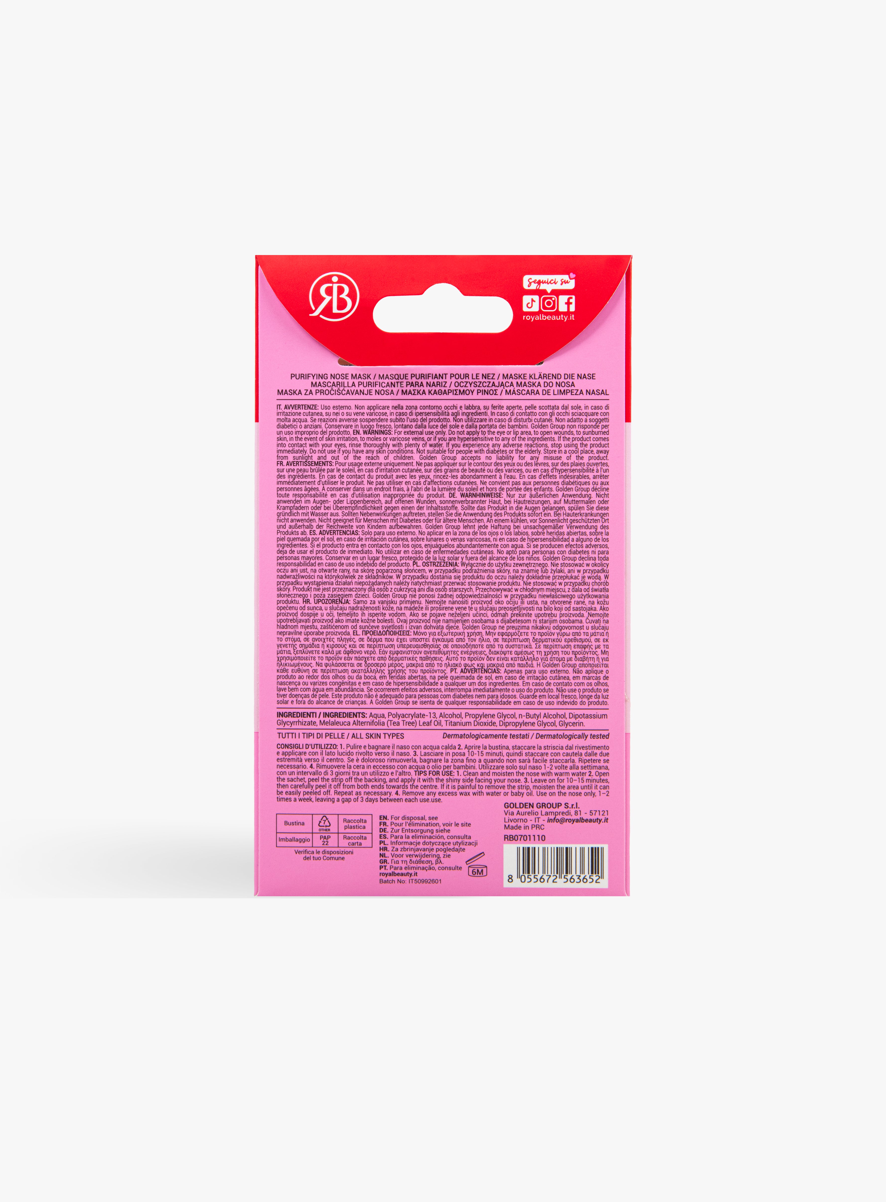 Patch Naso Anti-Imperfezioni Dog Shape SOS Punti Neri | 3 Patch | Royal Beauty