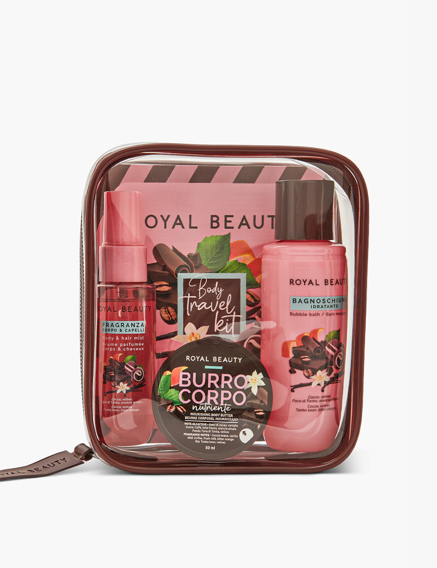 Travel Kit N°12 | Mini Body Care Cioccolato Gourmand - Creme Corpo Gourmand | ROYAL BEAUTY