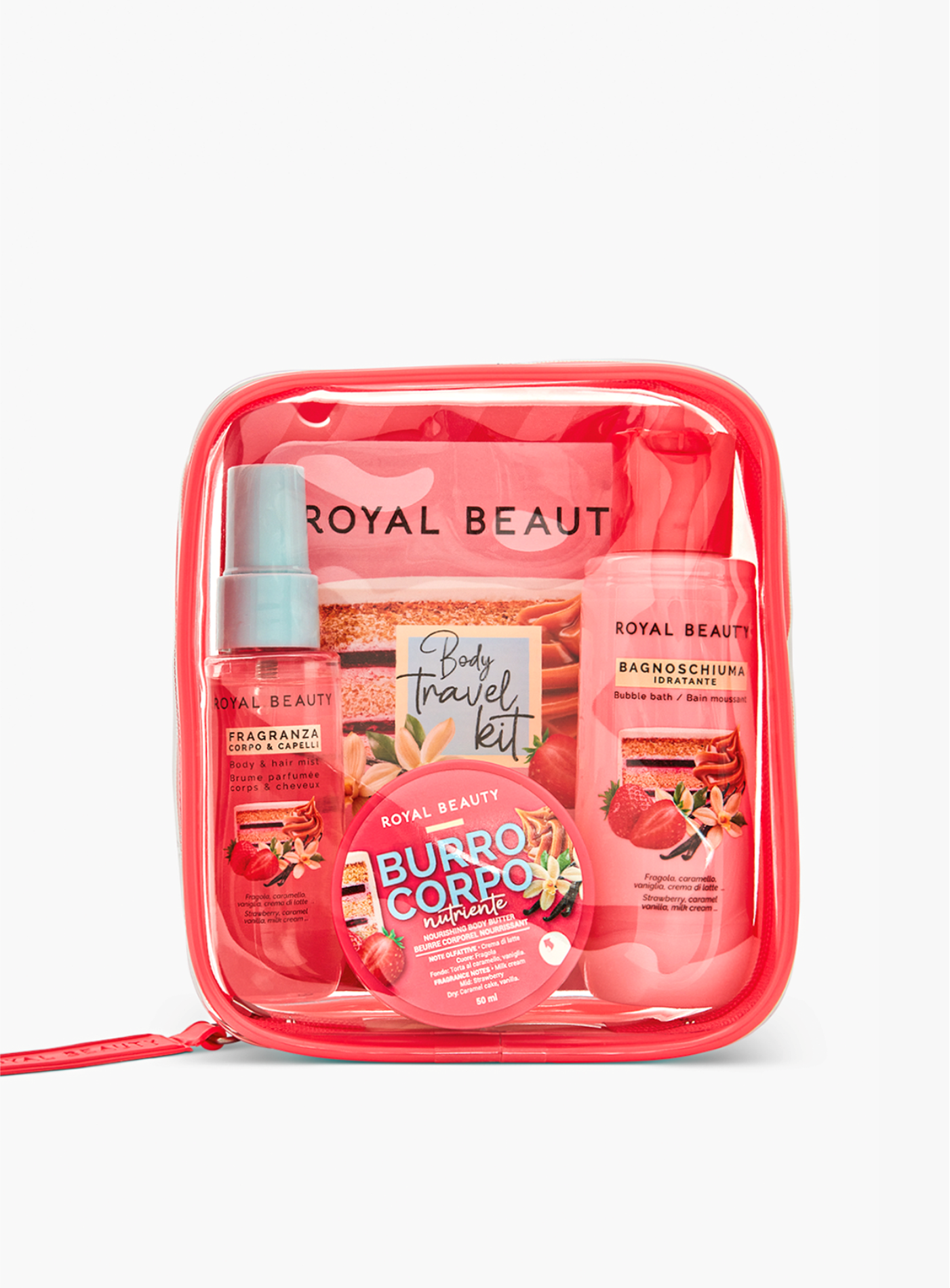Travel Kit N°14 | Mini Body Care Cheesecake Fragola Gourmand -  | Royal Beauty
