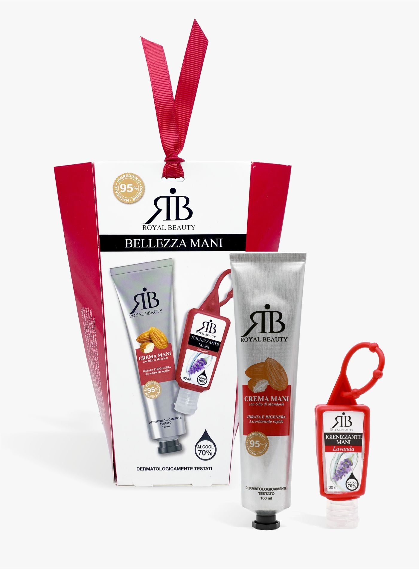 Kit crema mani e igienizzante olio di mandorle e lavanda -  | Royal Beauty