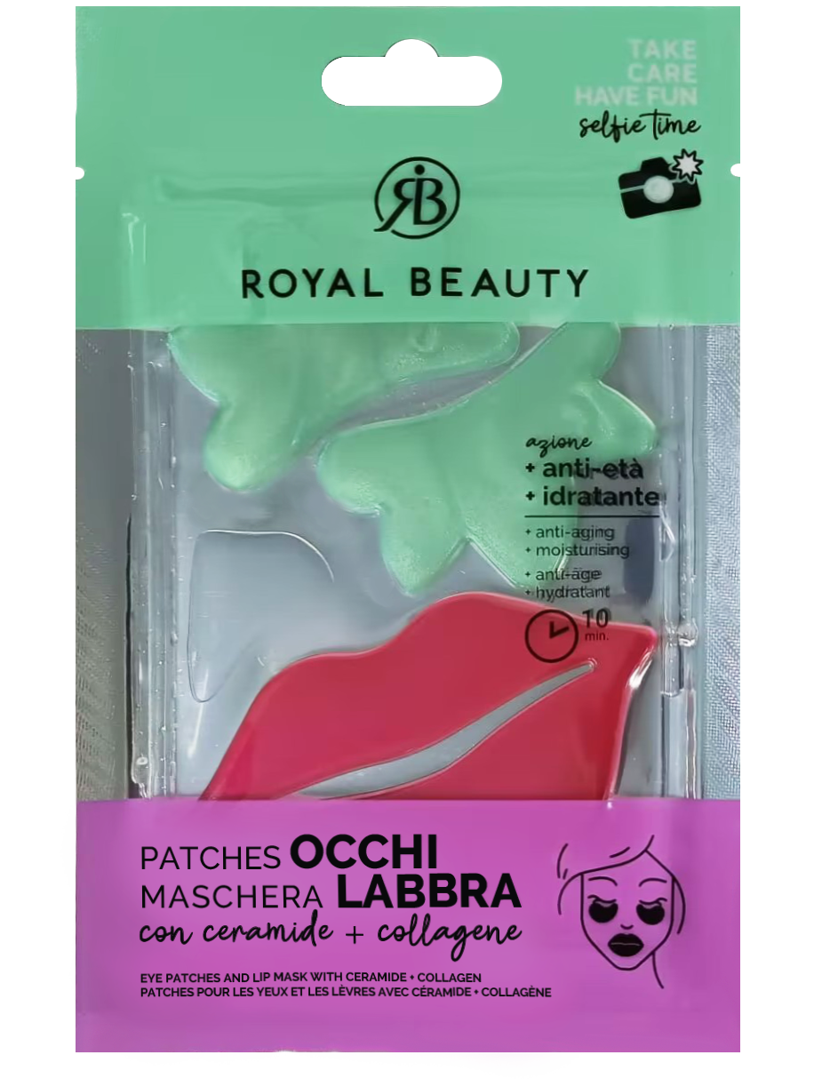 Patch Occhi + Maschera Labbra Ceramide + Collagene | Eye & Lip Patches Nutrienti - Maschere Viso e Patch | ROYAL BEAUTY