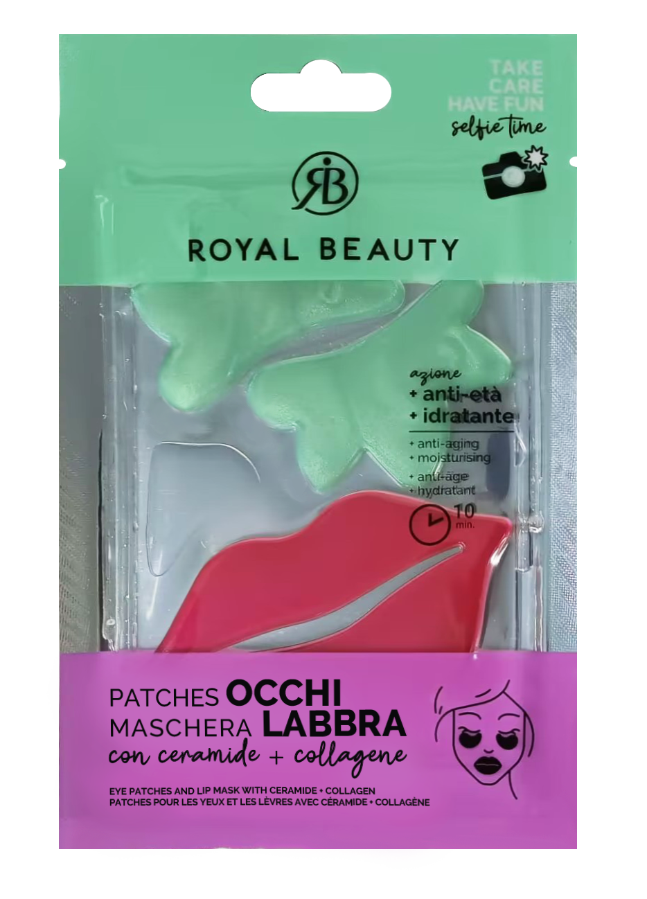 Patch Occhi + Maschera Labbra Ceramide + Collagene | Eye & Lip Patches Nutrienti -  | Royal Beauty