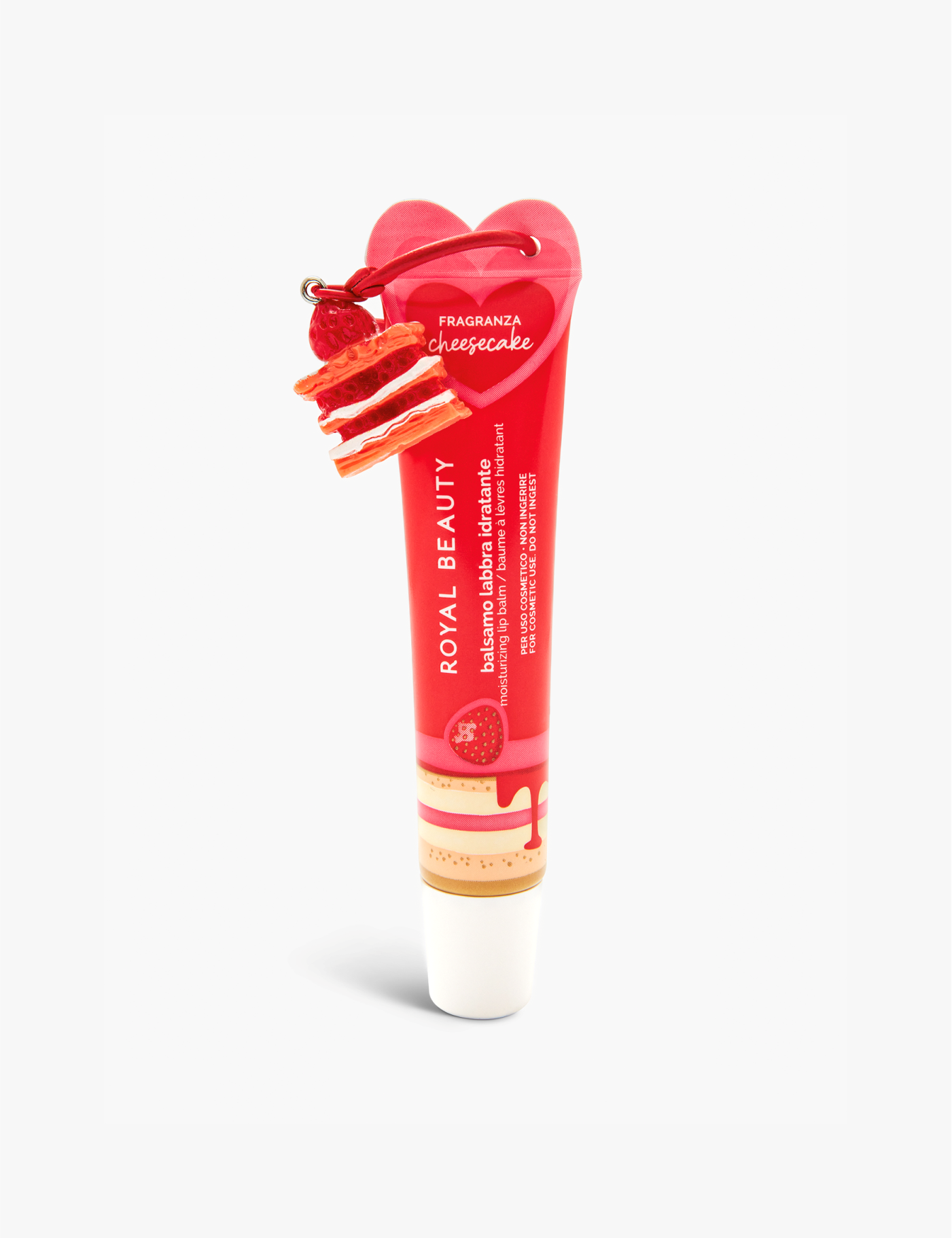Balsamo Labbra Cheesecake Fragola con Charm | Lip Balm Gourmand - All | ROYAL BEAUTY
