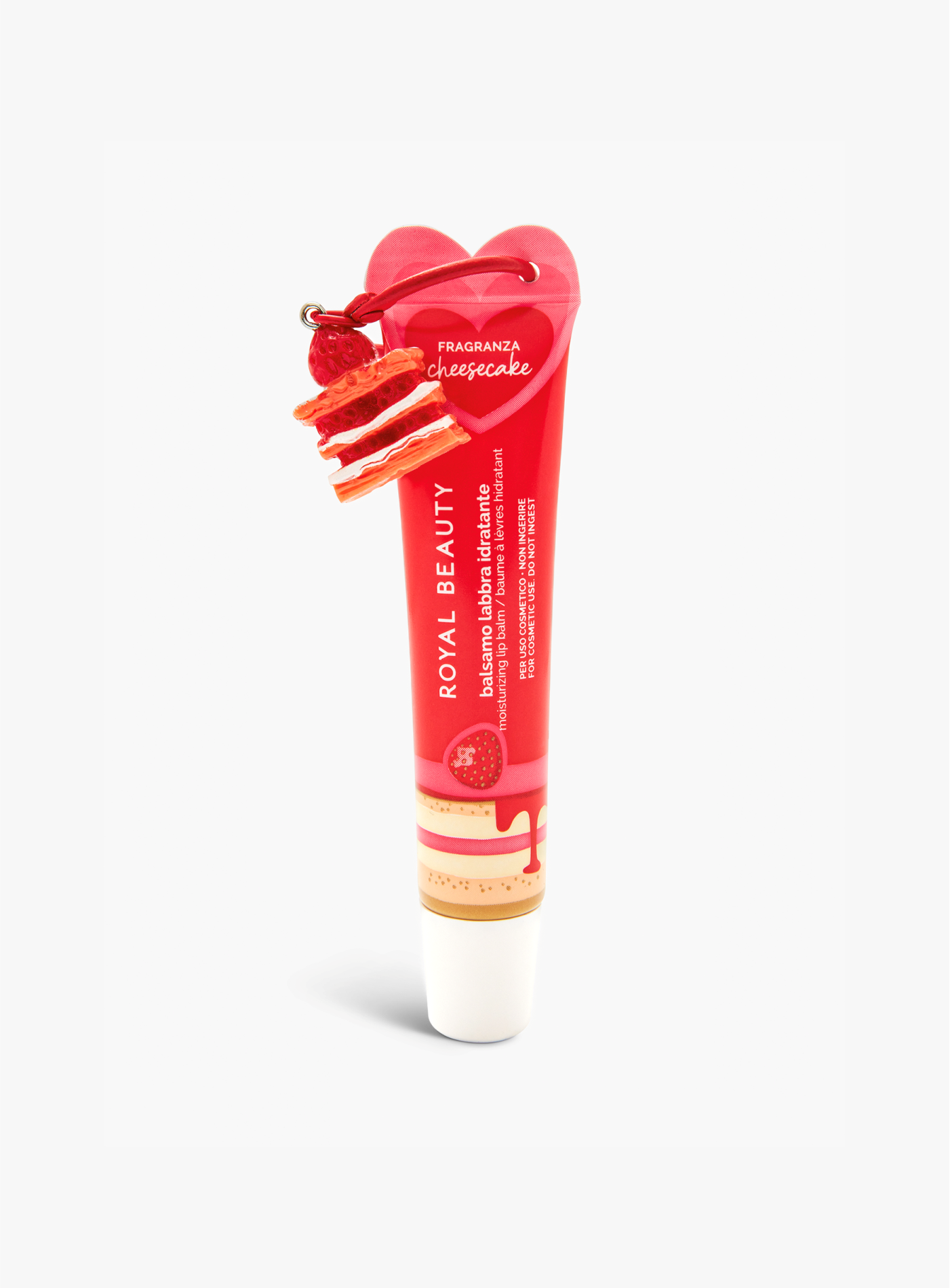 Balsamo Labbra Cheesecake Fragola con Charm | Lip Balm Gourmand -  | Royal Beauty