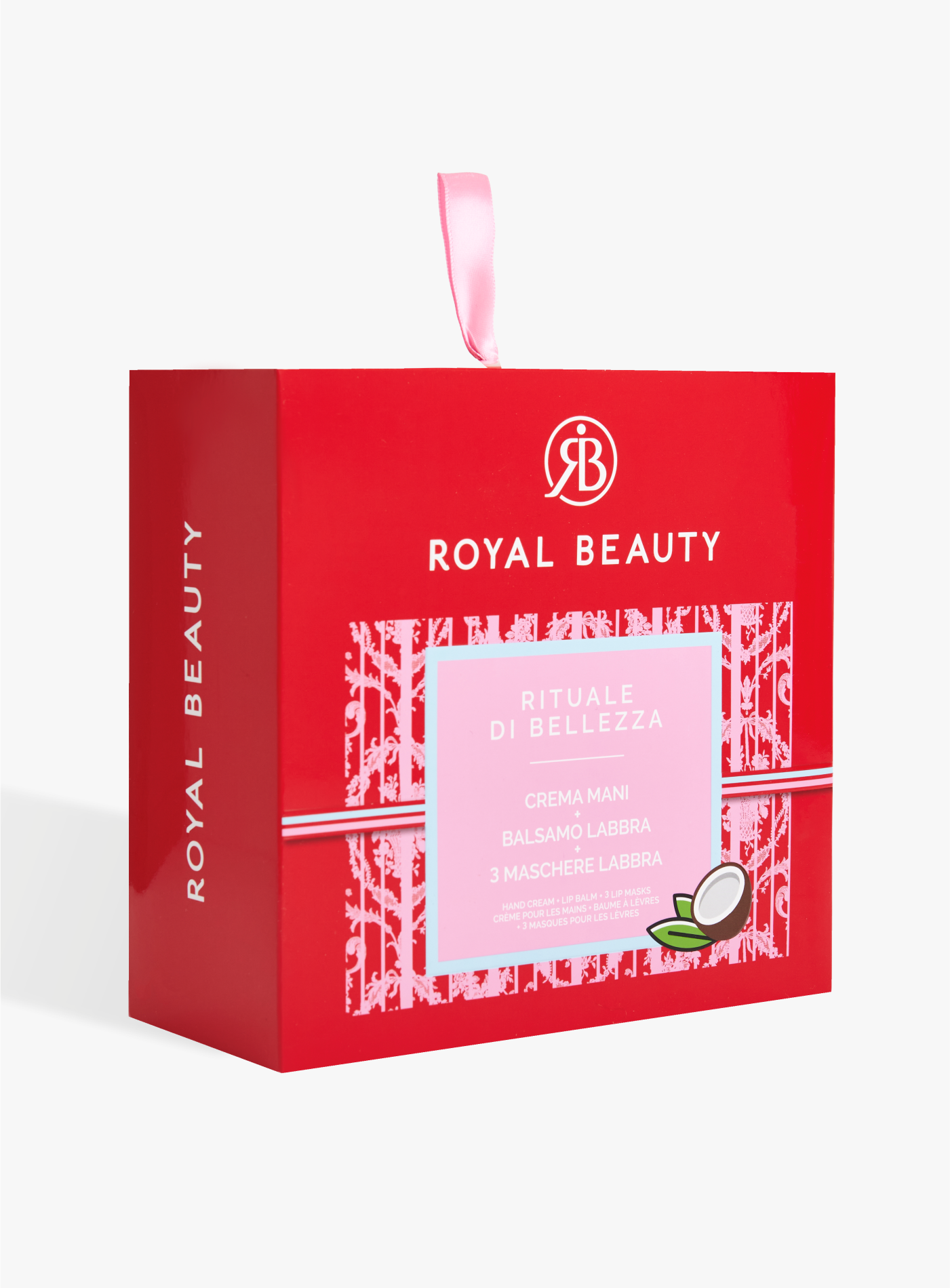 Set mit Handcreme, Lippenbalsam und 3 Lippenmasken - Kokos -  | Königliche Schönheit