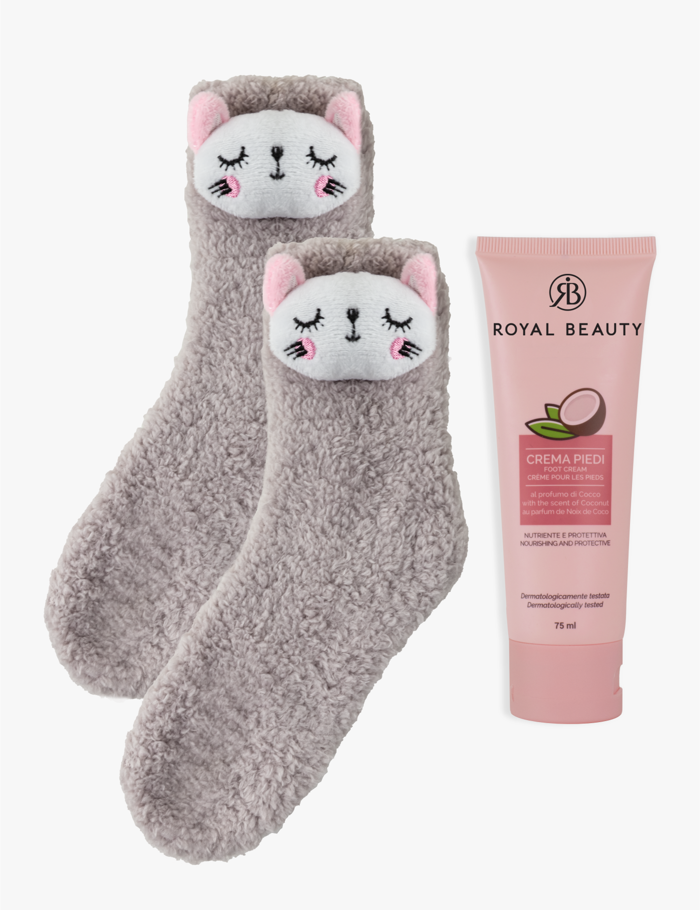Kit Morbidi Calzini e Crema Piedi – Cocco - Idee Regalo | ROYAL BEAUTY