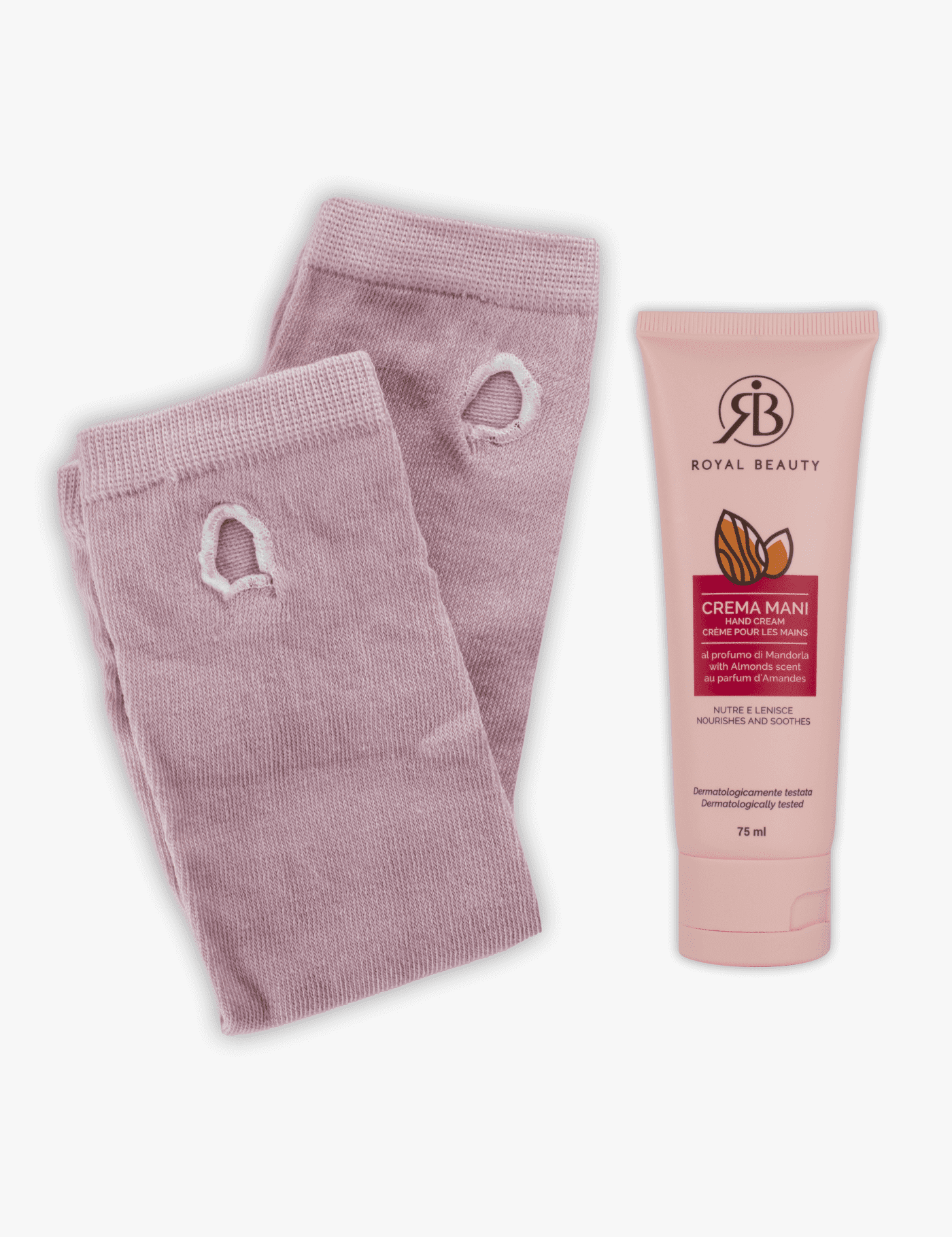 Kit guanti e crema mani mandorla - Prodotti per la Cura del Corpo | Royal Beauty