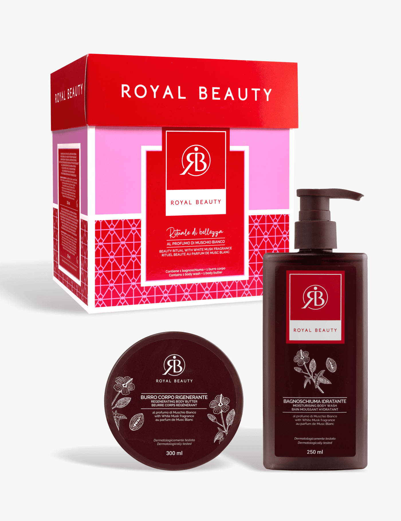 Cofanetto bagnoschiuma e burro corpo - muschio bianco - Prodotti per la Cura del Corpo | Royal Beauty