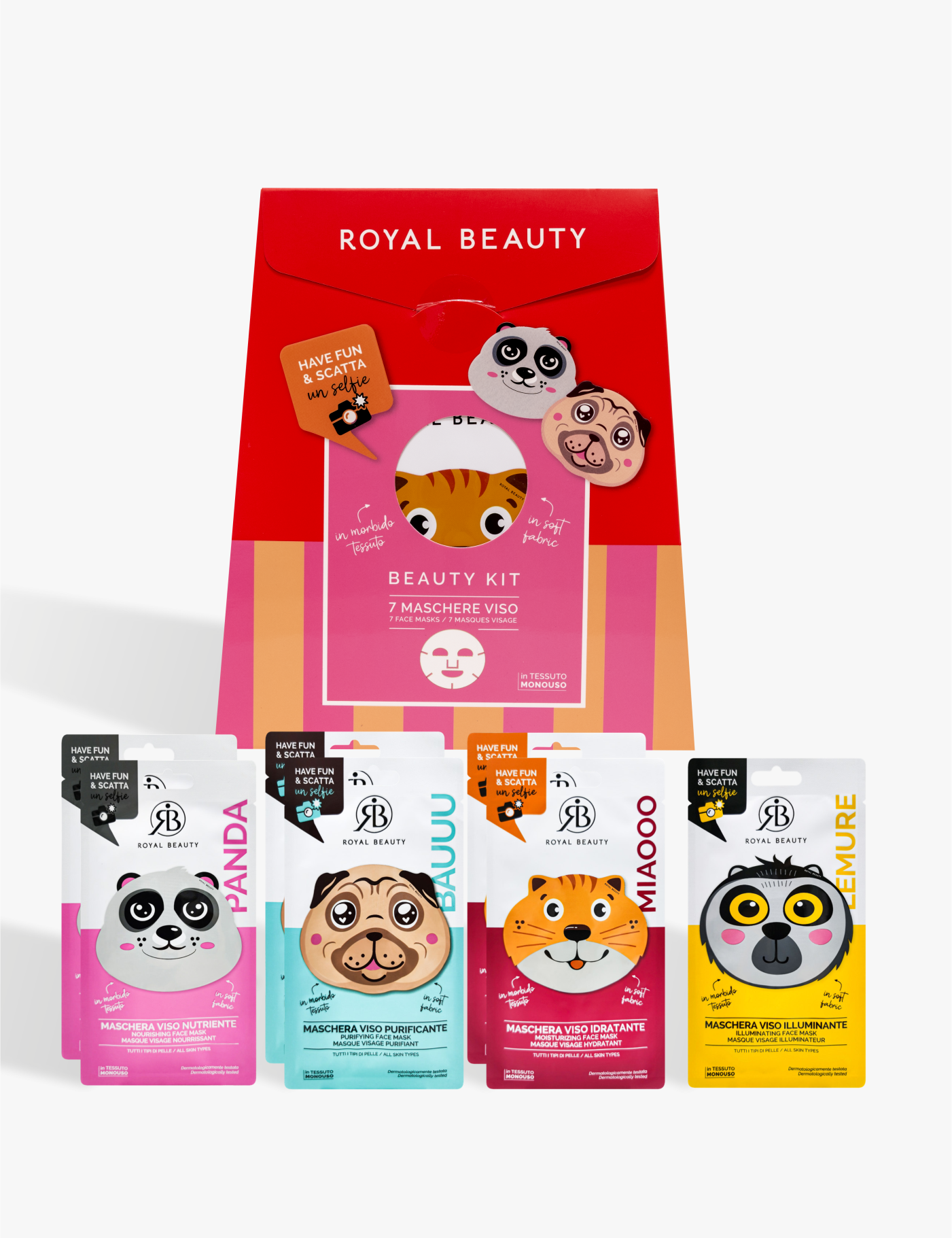Geschenkbox - 7 Tiermasken - Gesichtsmasken | ROYAL BEAUTY