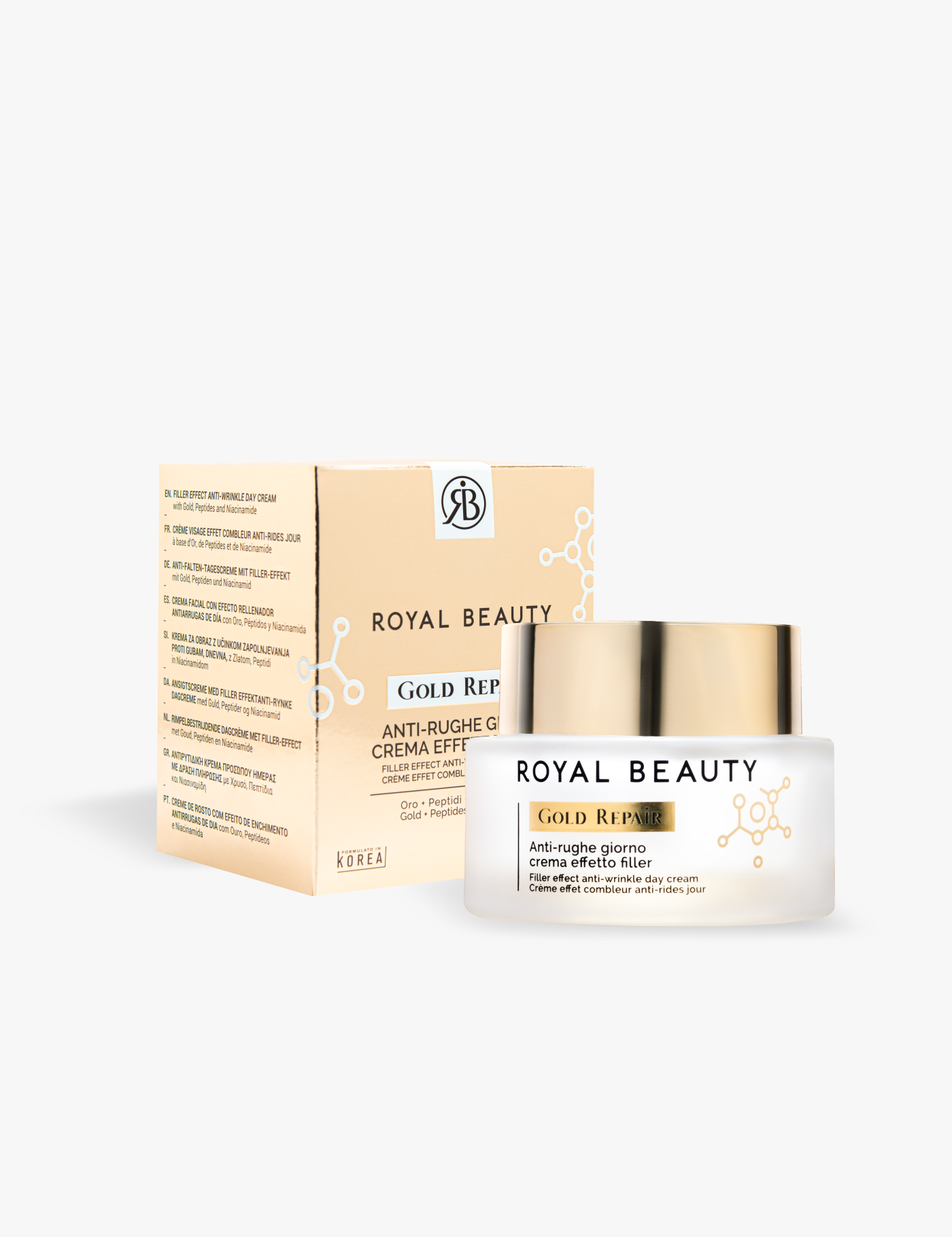 Gold Repair - Crema viso giorno effetto filler - Linea Anti-Age Gold | ROYAL BEAUTY