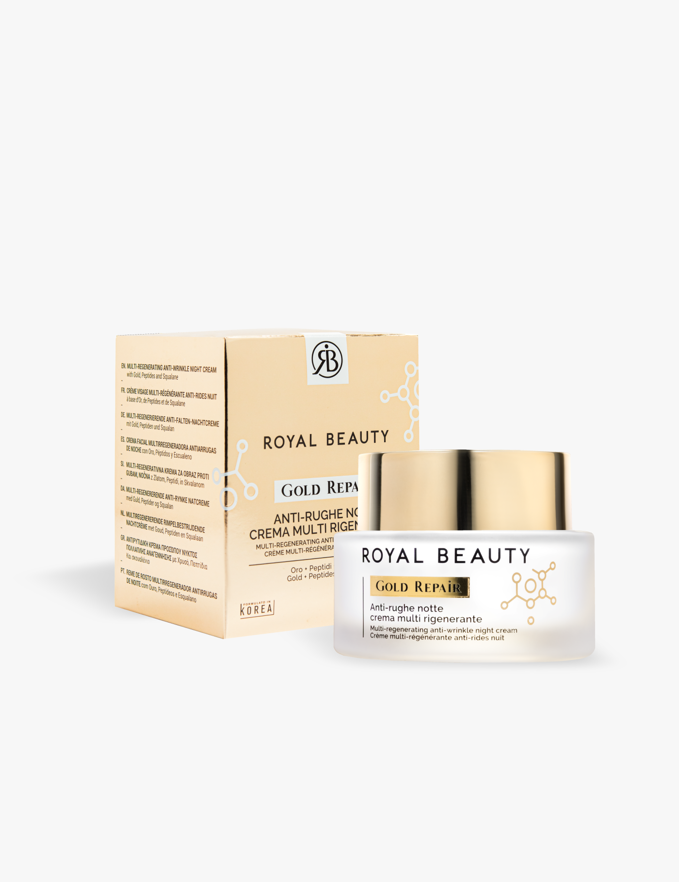 Gold Repair - Crema viso notte multi rigenerante - Linea Anti-Age Gold | ROYAL BEAUTY