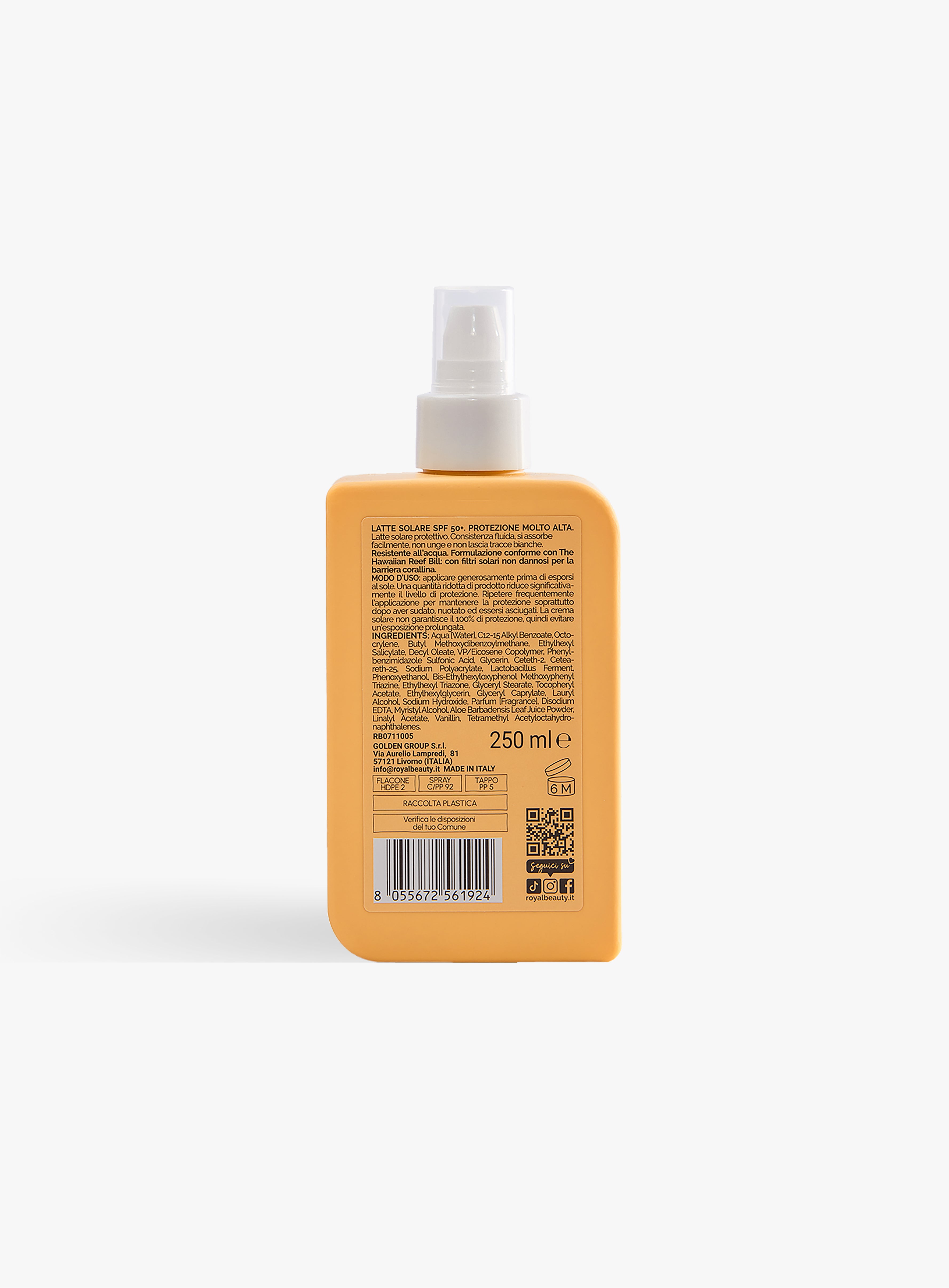Latte Solare SPF 50+ | Protezione Molto Alta Corpo | Königliche Schönheit