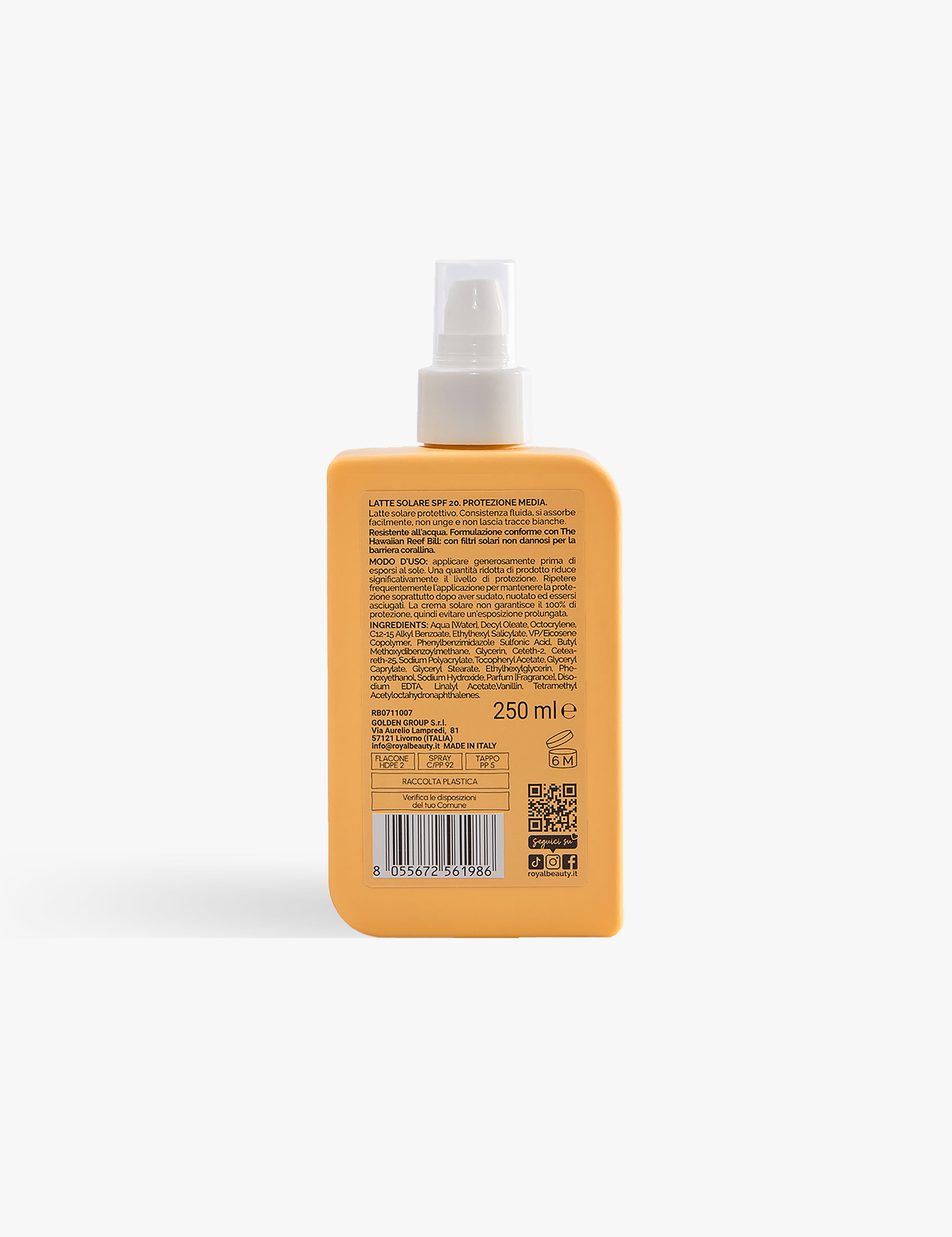 Latte Solare SPF 20 | Protezione Media - Solari e Autoabbronzanti | ROYAL BEAUTY