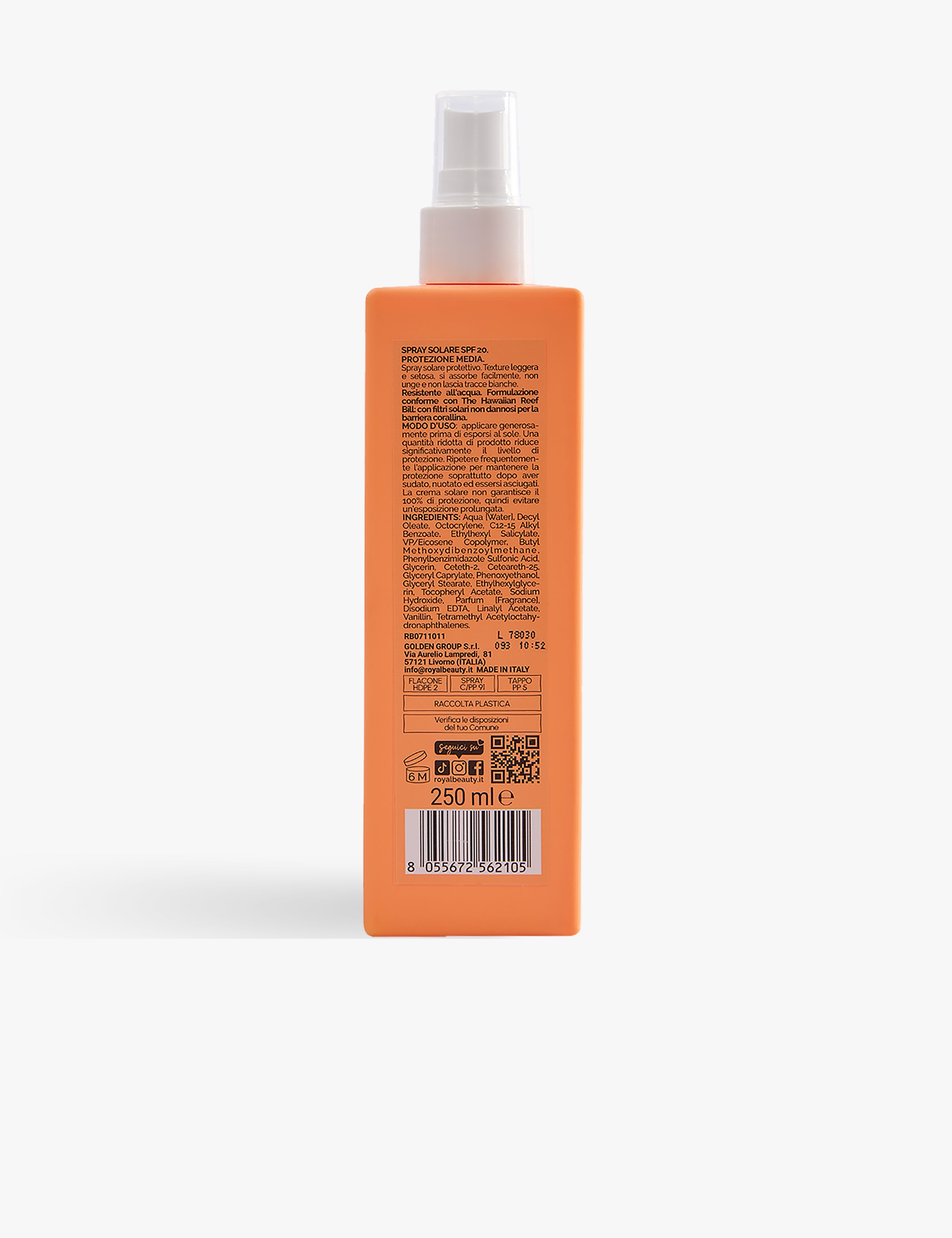 Spray Solare SPF 20 | Protezione Media - Solari e Autoabbronzanti | ROYAL BEAUTY