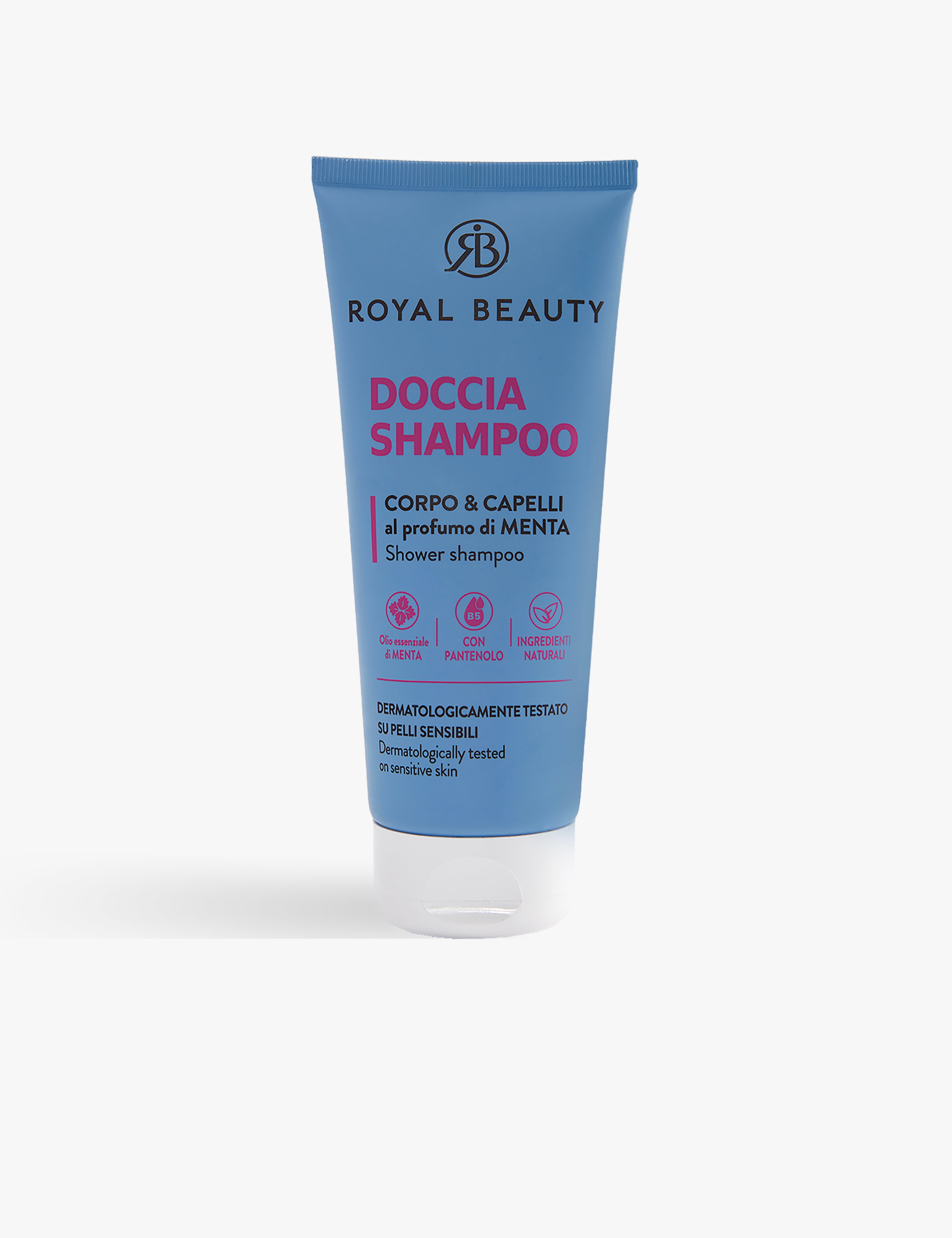 Doccia Shampoo Menta Corpo e Capelli 200 ml | Rinfrescante Doposole - Solari e Autoabbronzanti | ROYAL BEAUTY