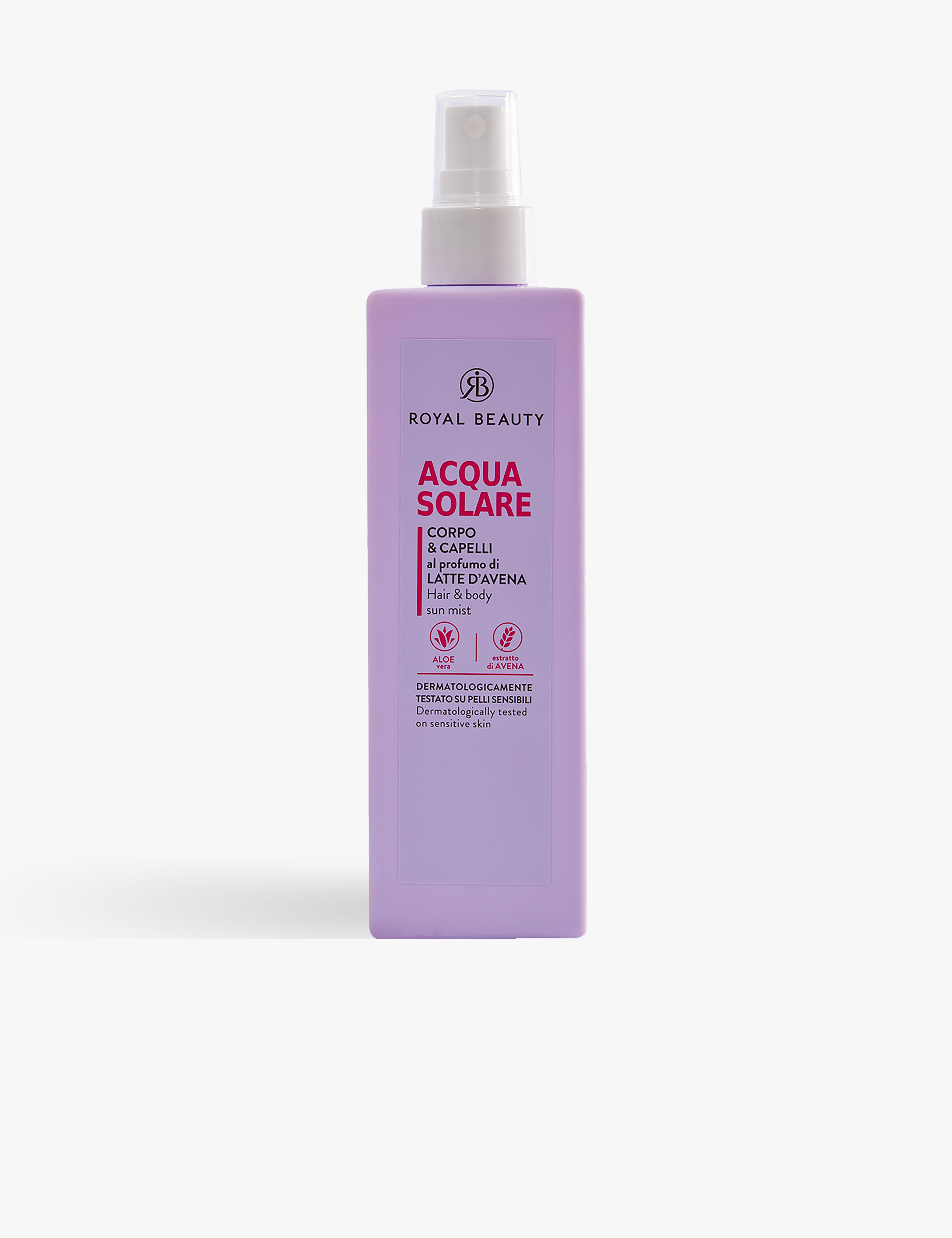 Acqua Solare Corpo e Capelli Aloe e Avena 250 ml | Spray Rinfrescante - Solari e Autoabbronzanti | ROYAL BEAUTY