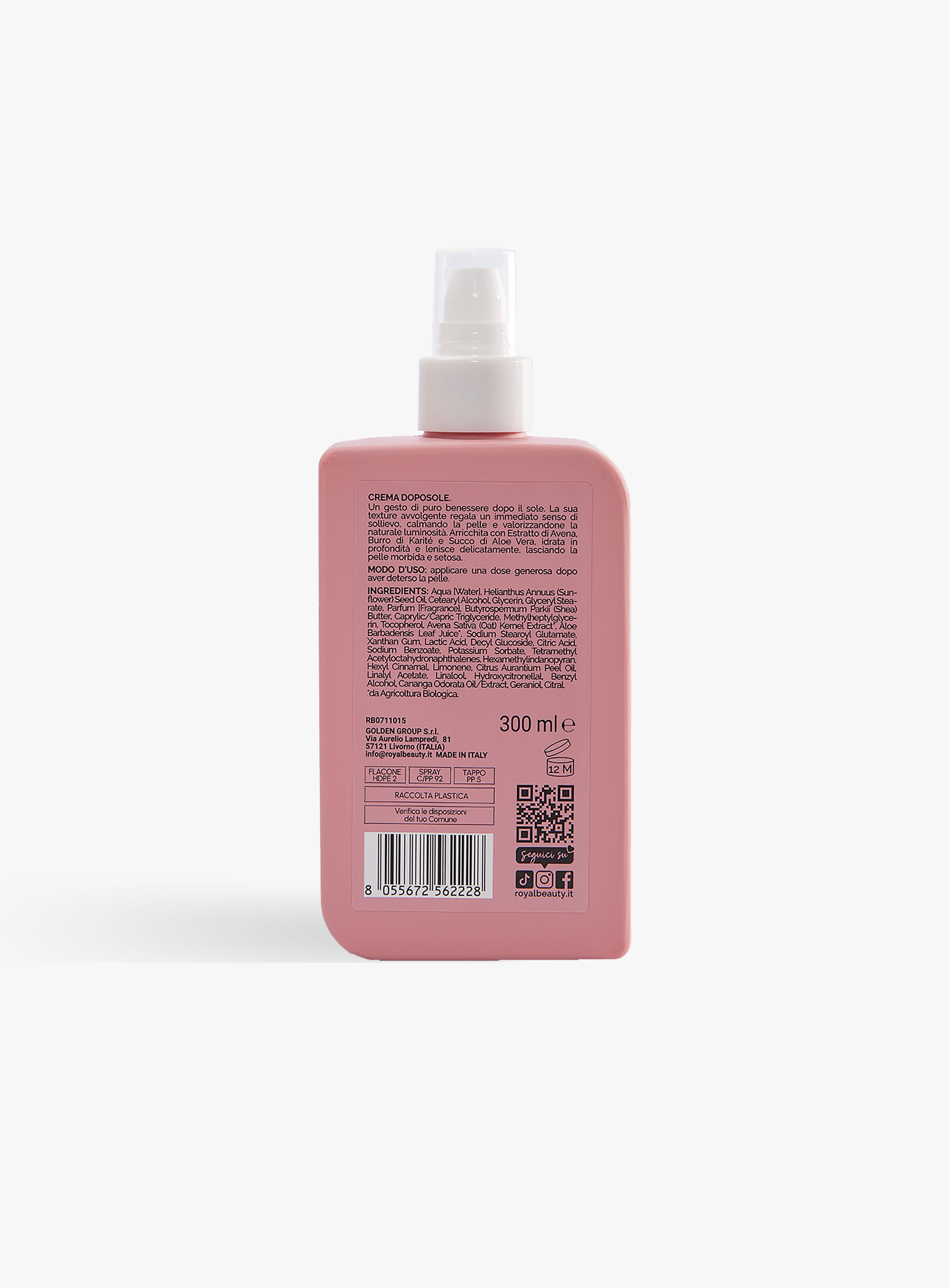 Crema Doposole Idratante Aloe e Avena 300 ml | Lenitiva | Königliche Schönheit