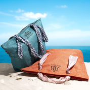 Borsa rosso corallo con manici in foulard -  | Royal Beauty