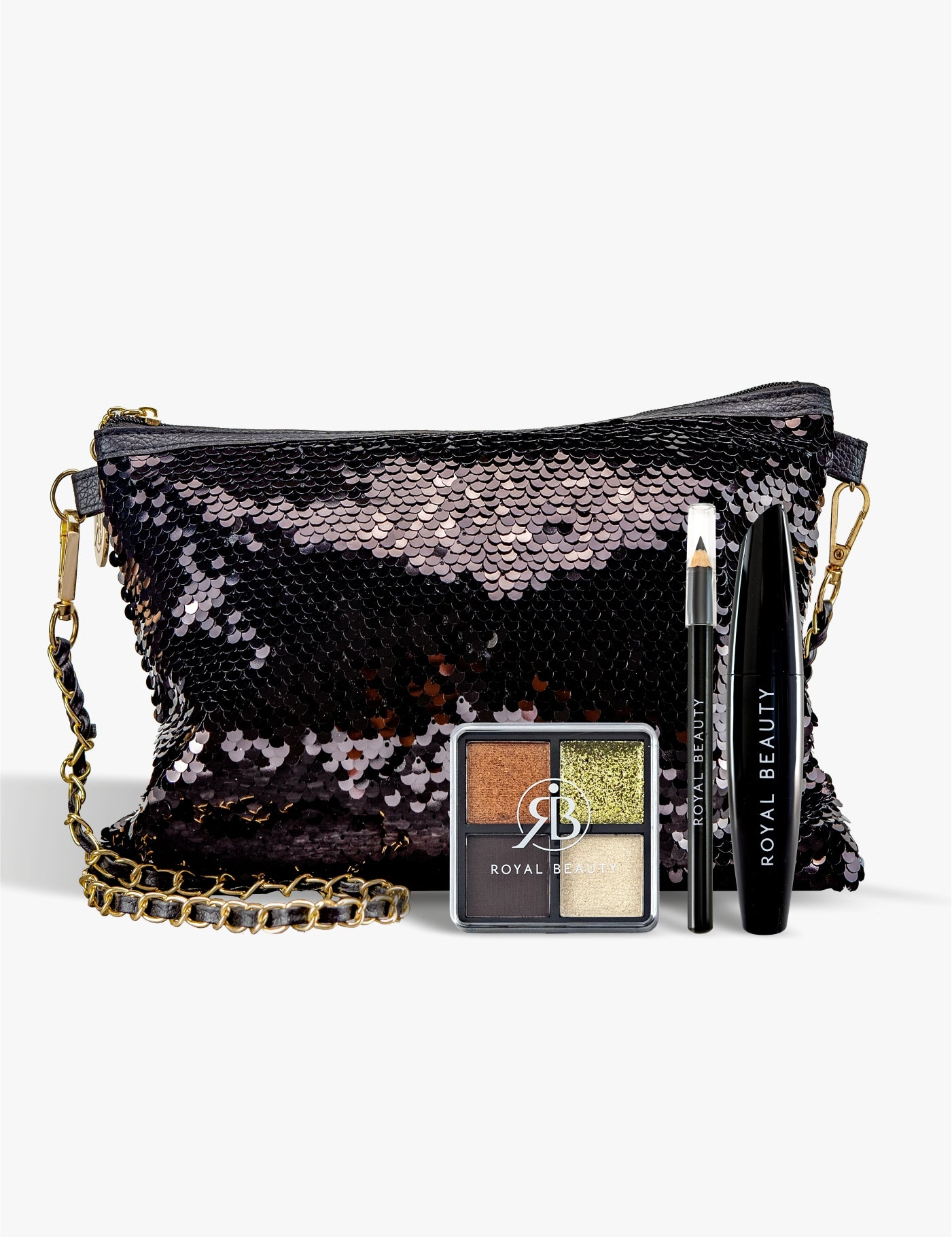 Borsa pochette Rebecca con mascara, matita e quod ombretti - Trousse e Pochette | Royal Beauty