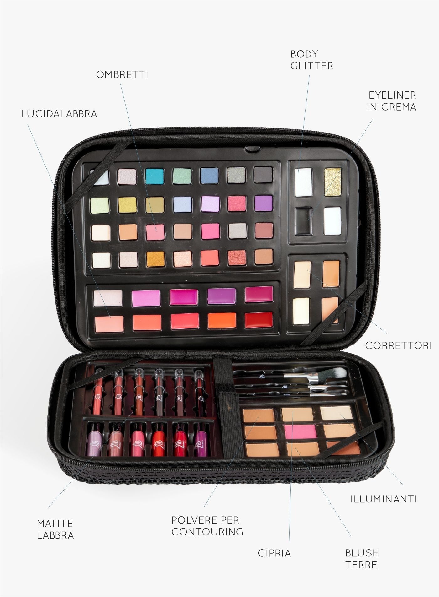 Valigetta make up con paillettes Greta -  | Royal Beauty