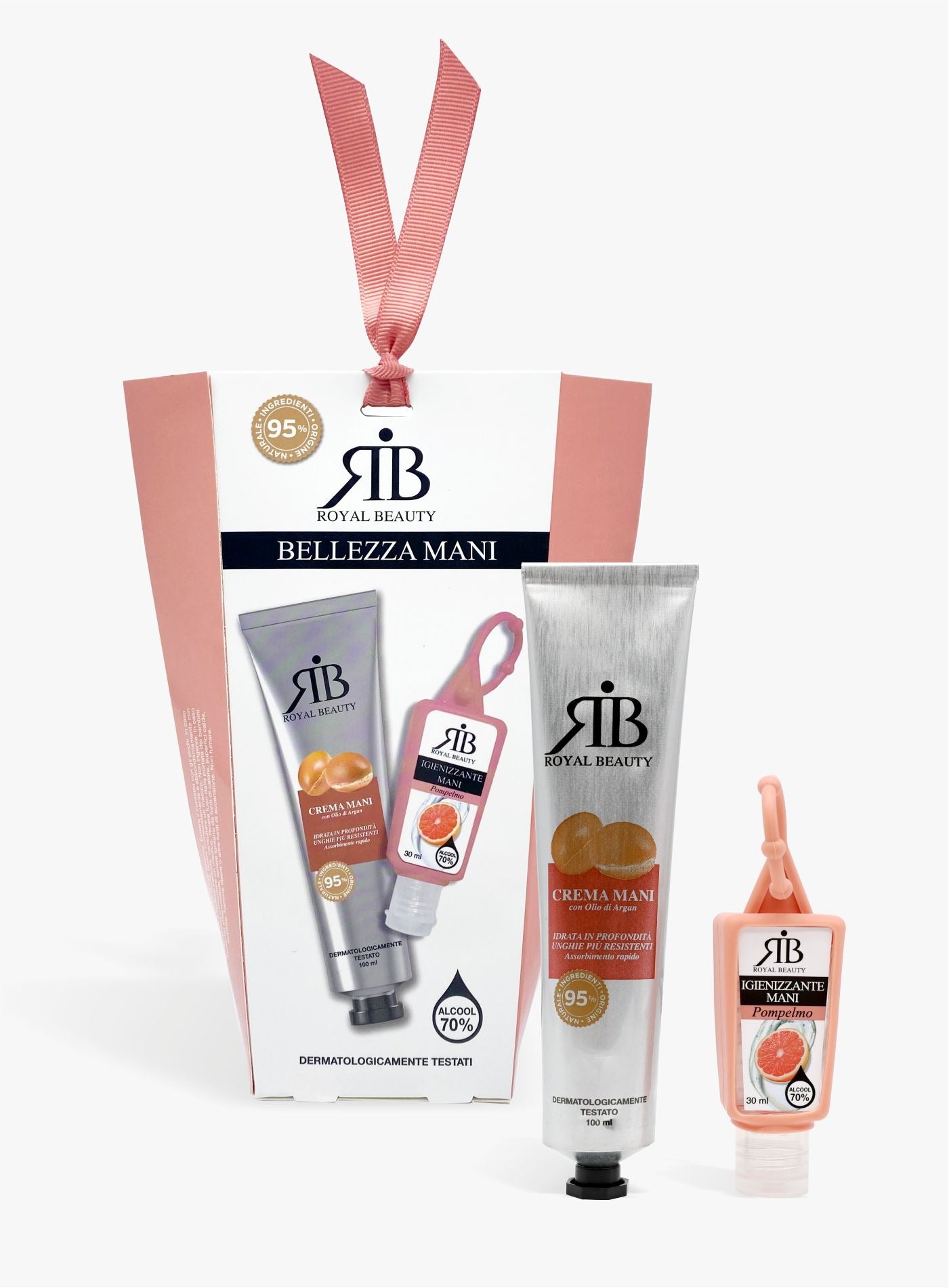 Kit crema mani e igienizzante all' olio di argan e pomplemo -  | Royal Beauty