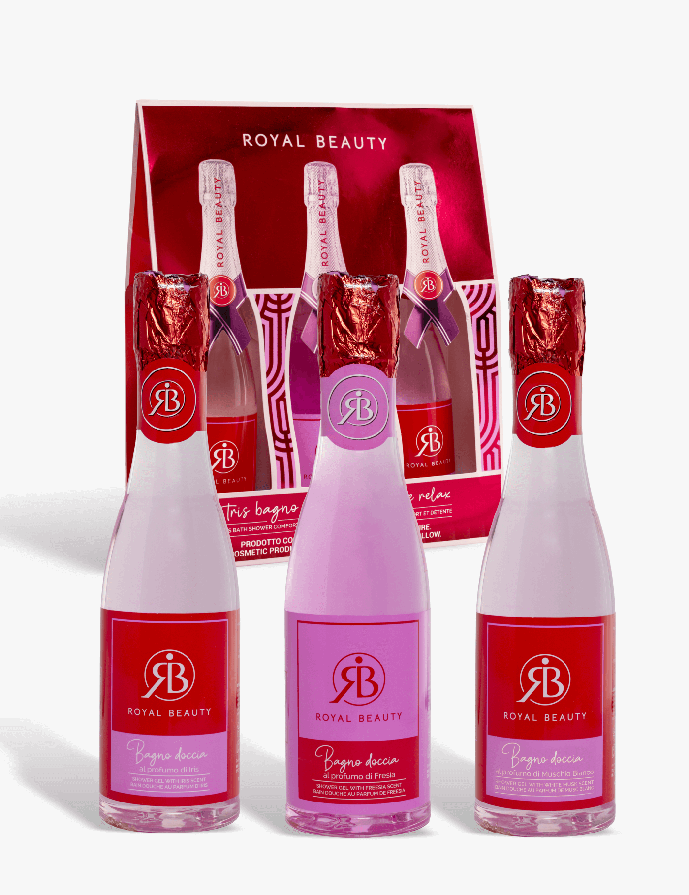 Kit mini bagnoschiuma champagne - Prodotti per la Cura del Corpo | Royal Beauty