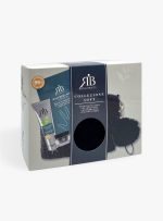 Pochette soft nera con kit cura mani e labbra - eucalipto e aloe