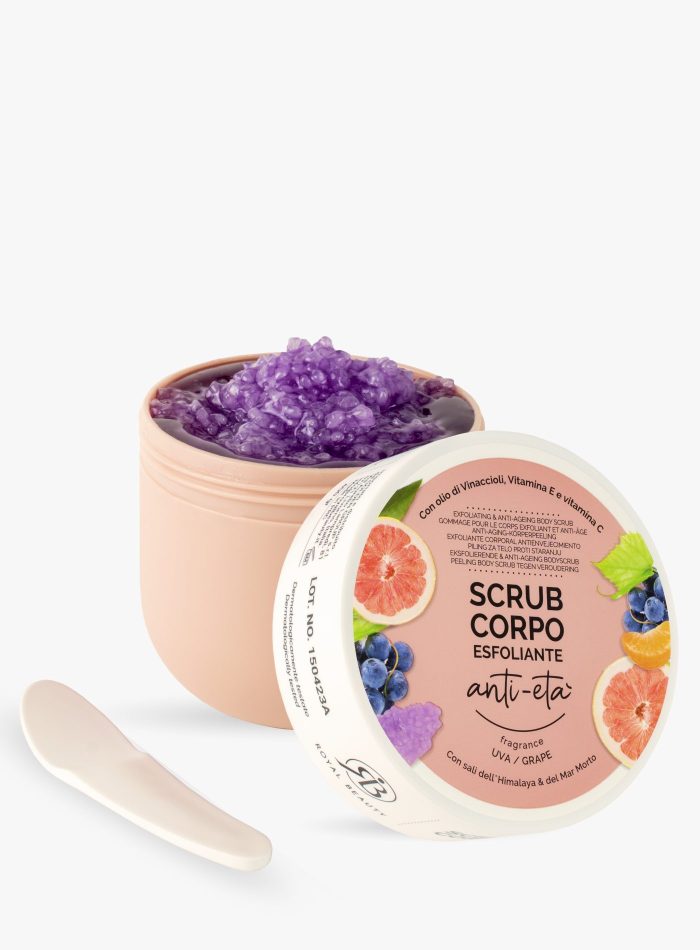 Scrub corpo ai sali del Mar Morto, olio di Vinaccioli, vitamina E e vitamina C