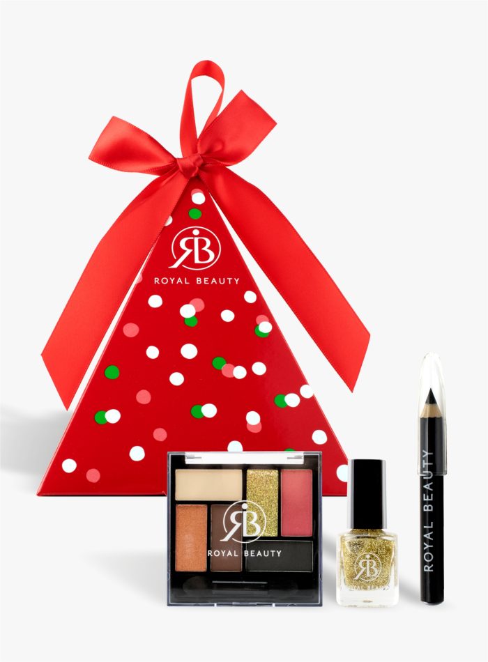 Piramide Natale make up - rosso a pois