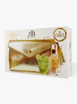 Pochette con siero perle oro e gua sha