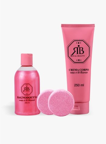 Relax kit con bombe bagno alla rosa e té bianco